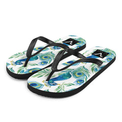 Boho Peacock Flip Flops - My Store