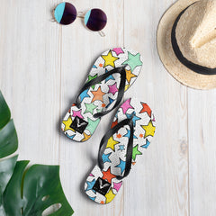 Colourful Star Doodle Flip Flops - My Store