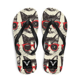 Midnight Cool Cat Flip Flops - My Store