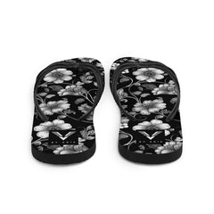 Midnight Floral Elegance Flip Flops - My Store
