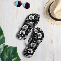 Midnight Floral Elegance Flip Flops - My Store