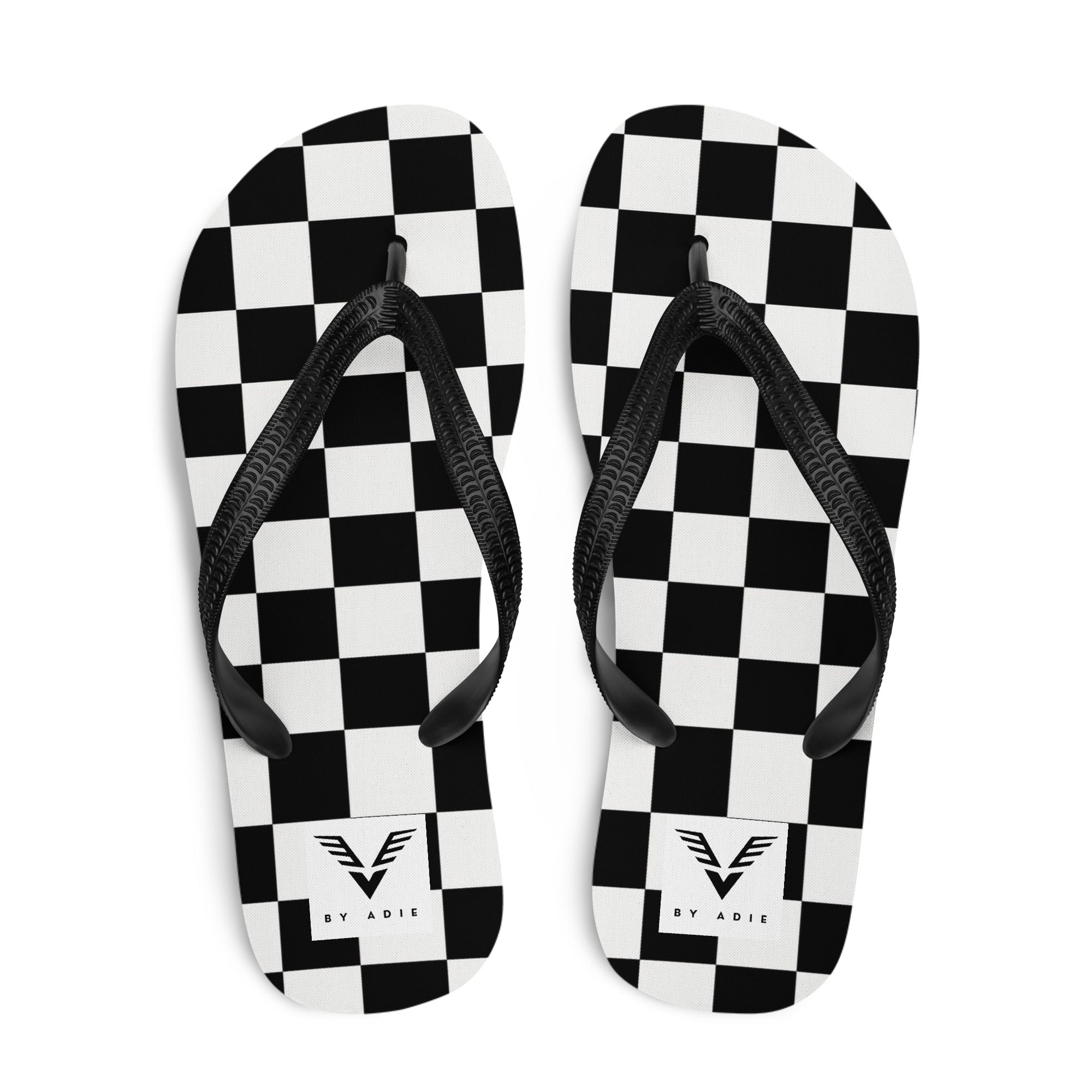 Monochrome Check Luxe Flip Flops - My Store