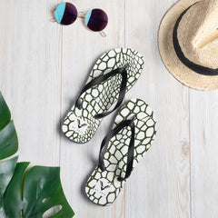Olive Reptile Luxe Flip Flops - My Store