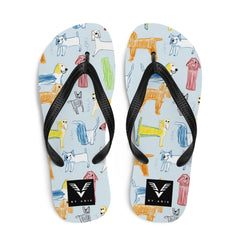 Puppy Sketch Flip Flops - My Store