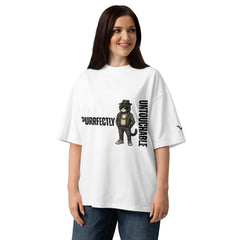 Purrfectly Untouchable Cat Oversized Organic Cotton T-Shirt - By Adie