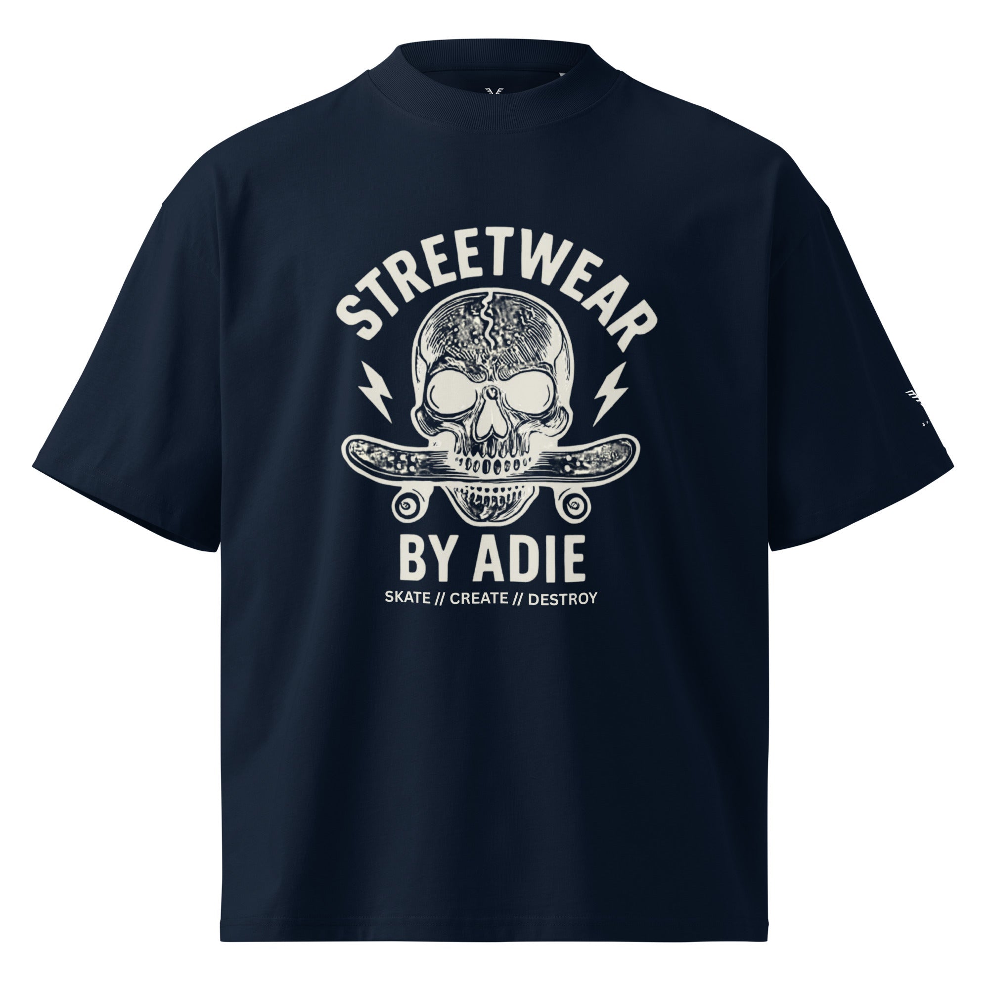 Skate Skull Oversized Organic Cotton T-Shirt - By Adie