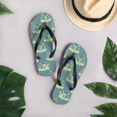 Tropical Frog Print Flip Flops - My Store