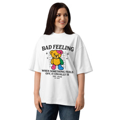 Bad Feeling Bear Oversized Organic T-Shirt - By Adie