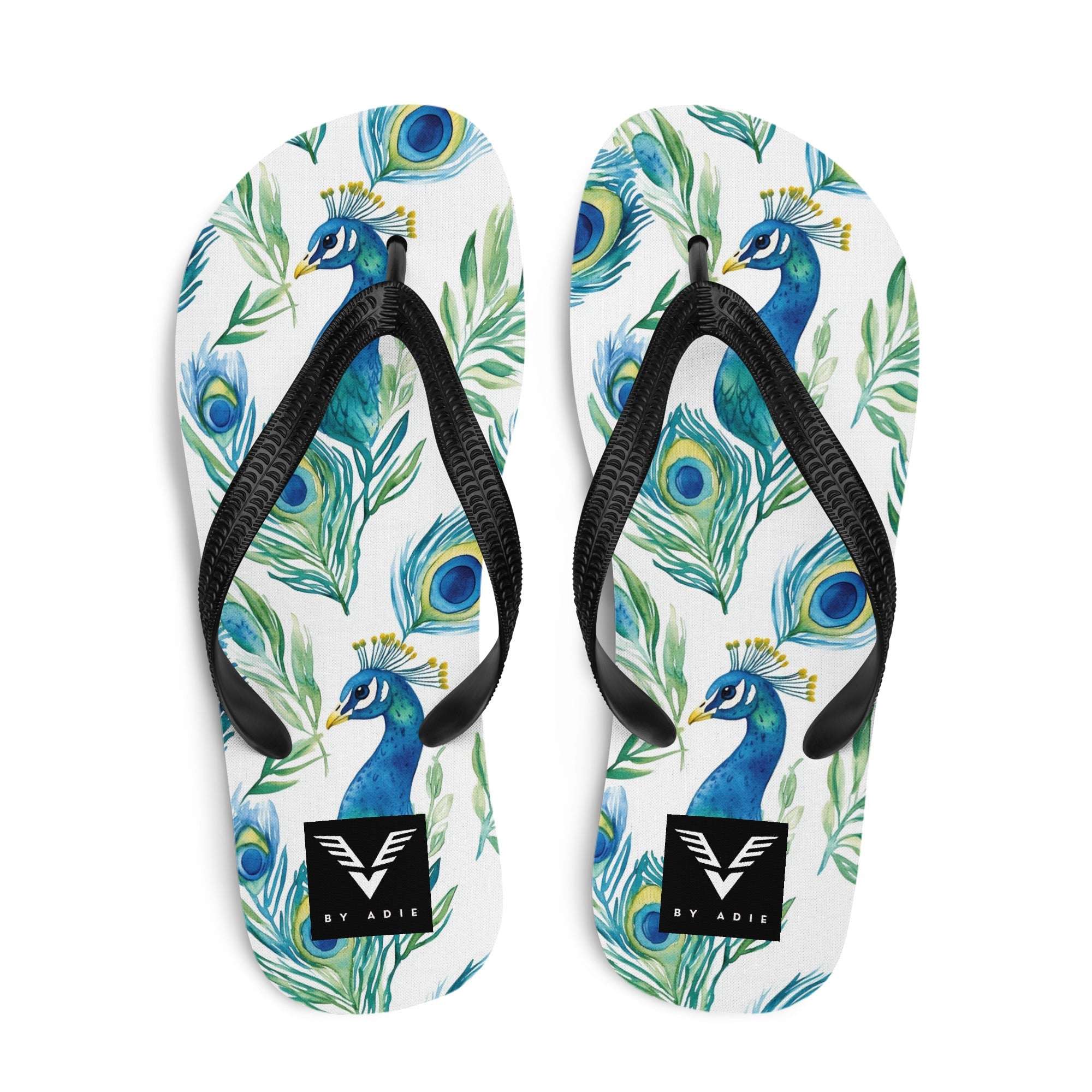 Boho Peacock Flip Flops - My Store