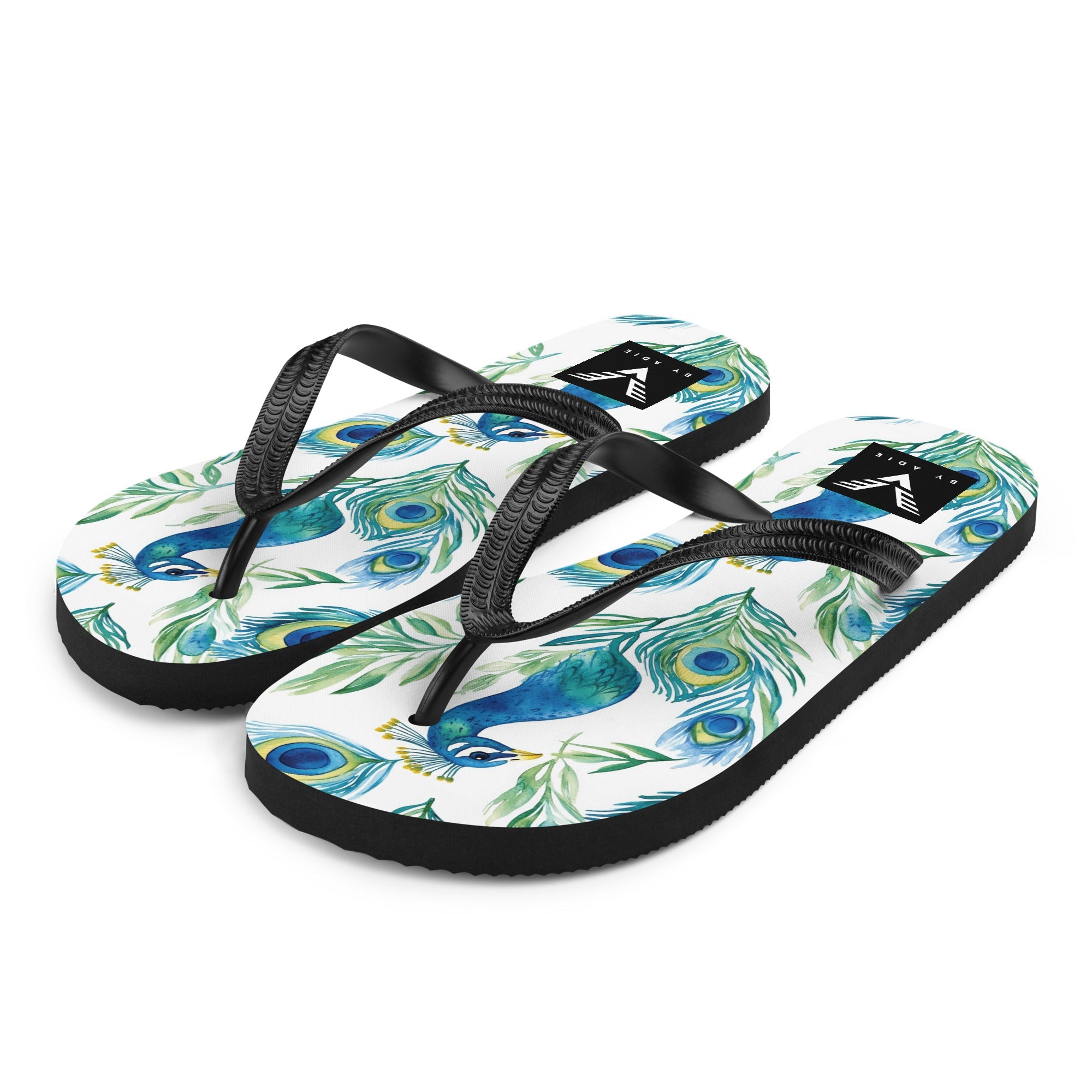 Boho Peacock Flip Flops - My Store