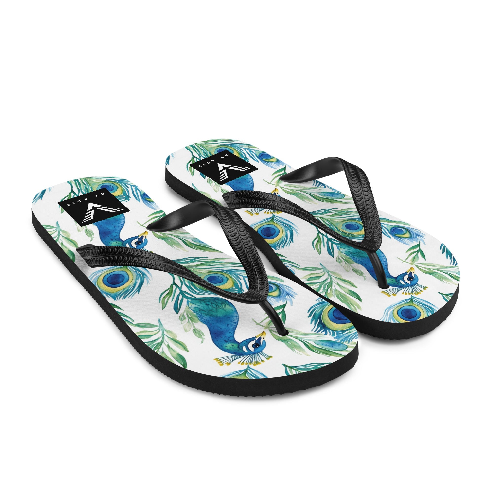 Boho Peacock Flip Flops - My Store