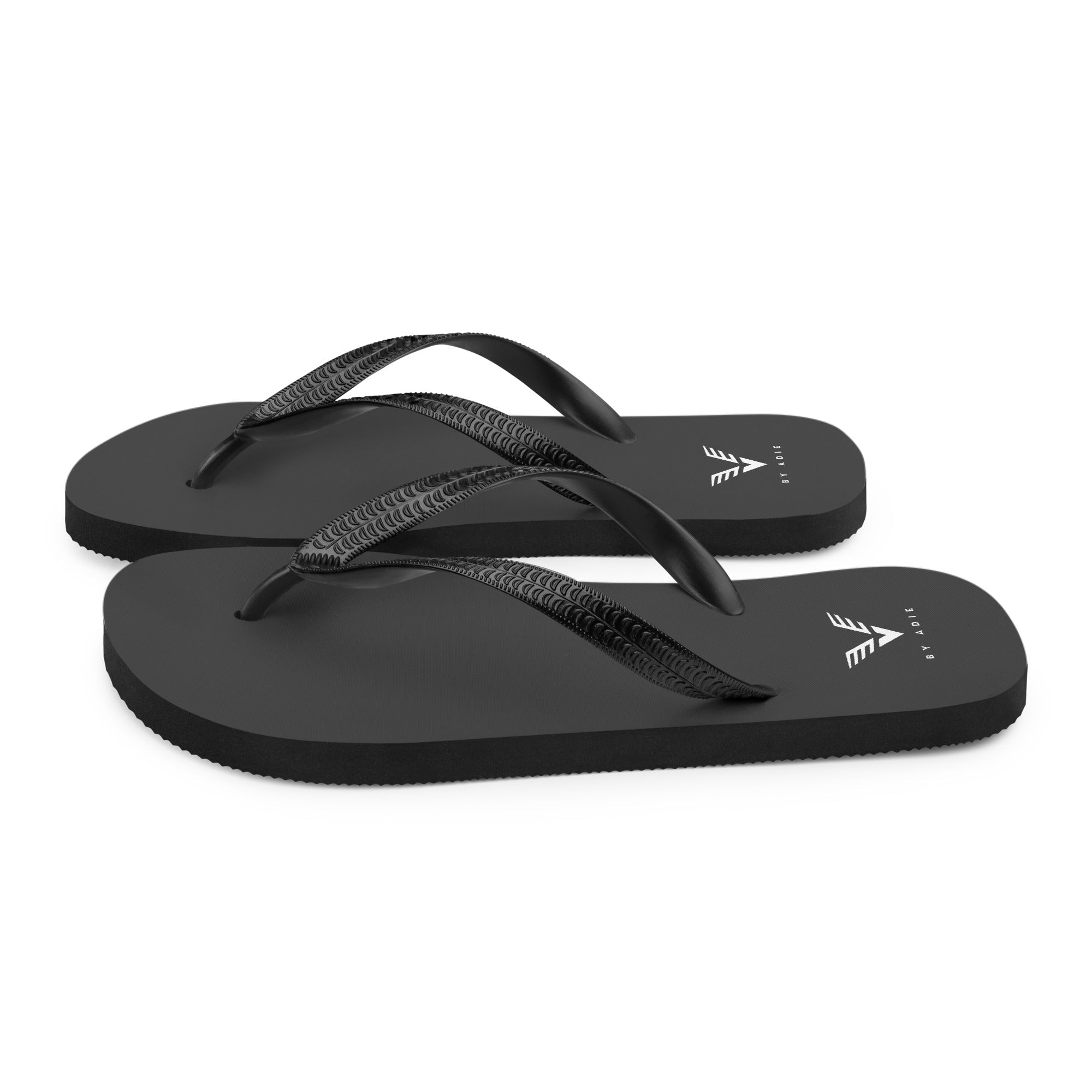 By Adie Logo Black Flip Flops - My Store