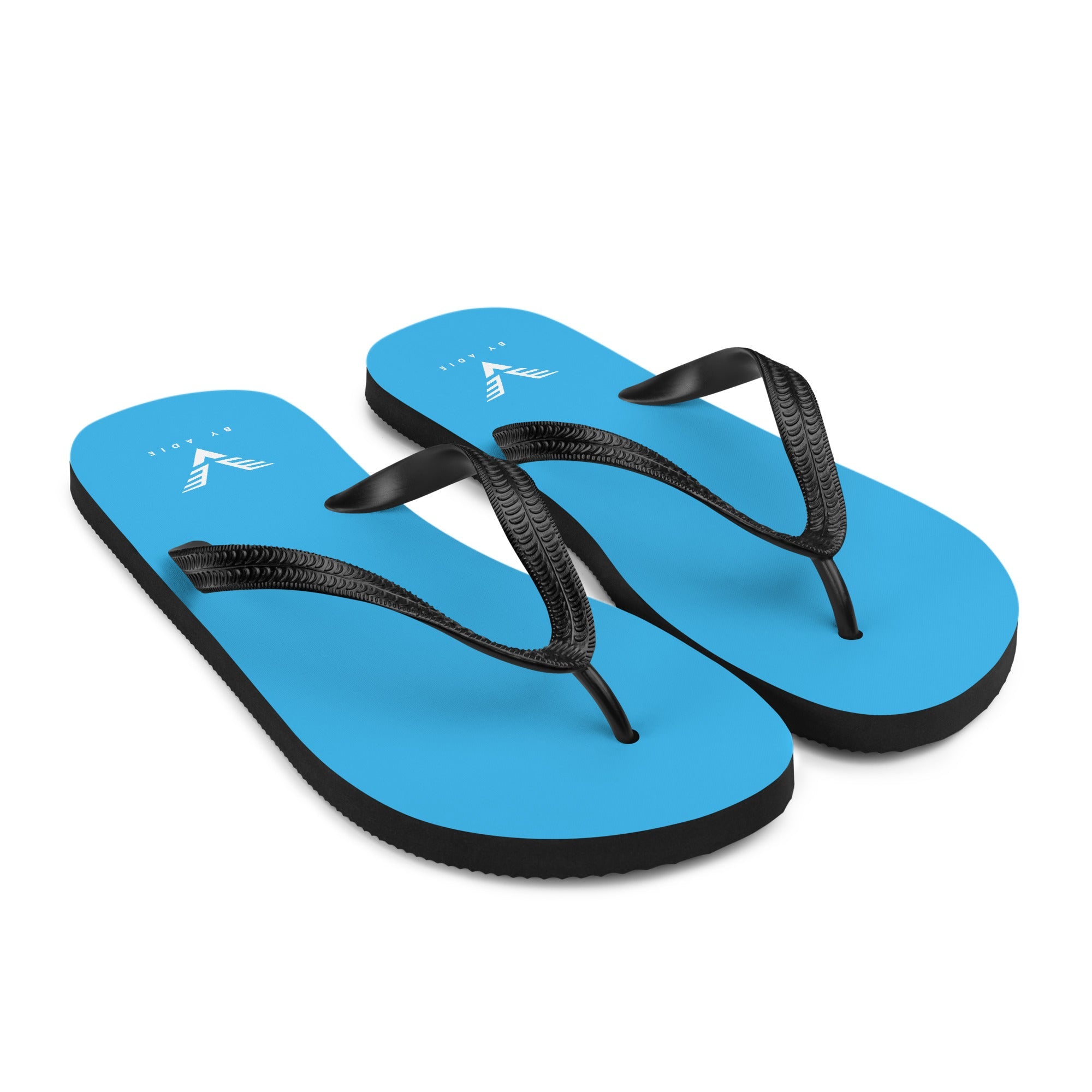 By Adie Logo Blue Flip Flops - My Store