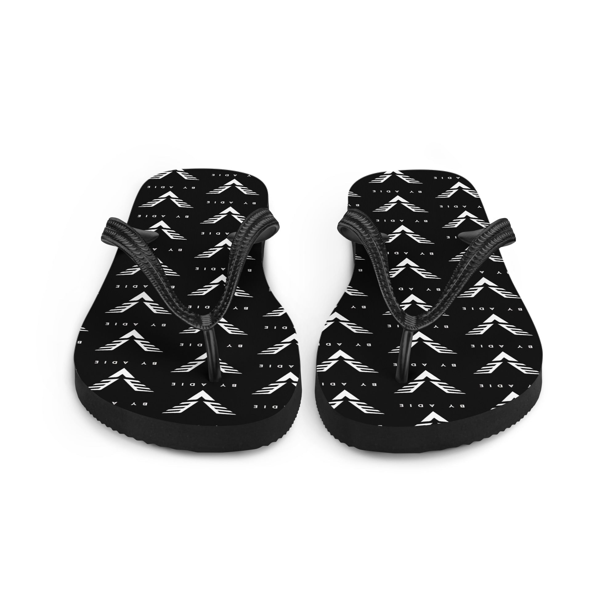 By Adie Logo Pattern Black Flip Flop - My Store