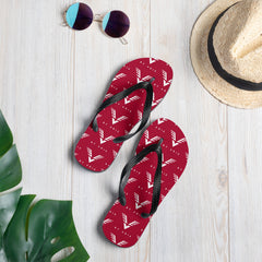 By Adie Logo Pattern Red Flip Flops - My Store