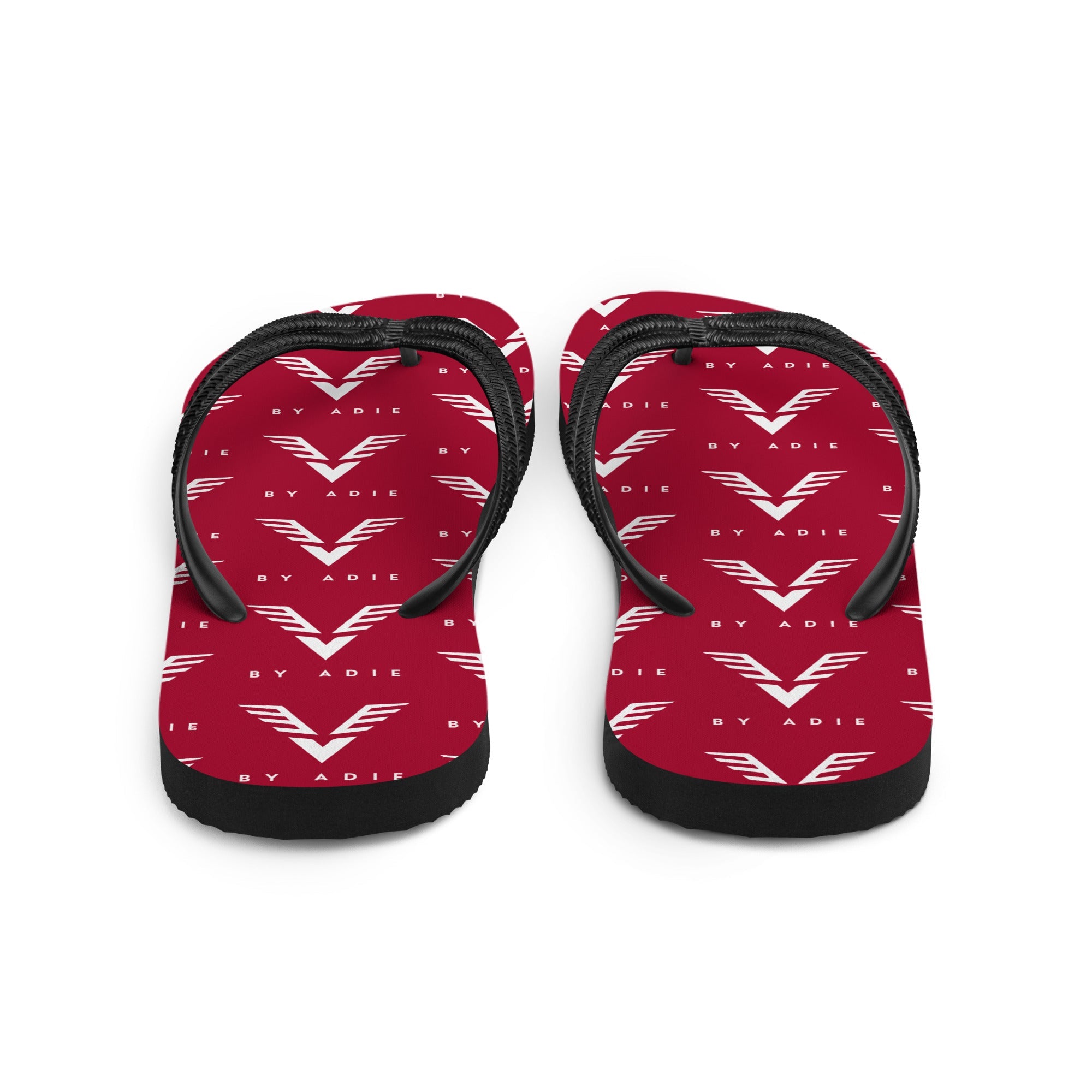 By Adie Logo Pattern Red Flip Flops - My Store