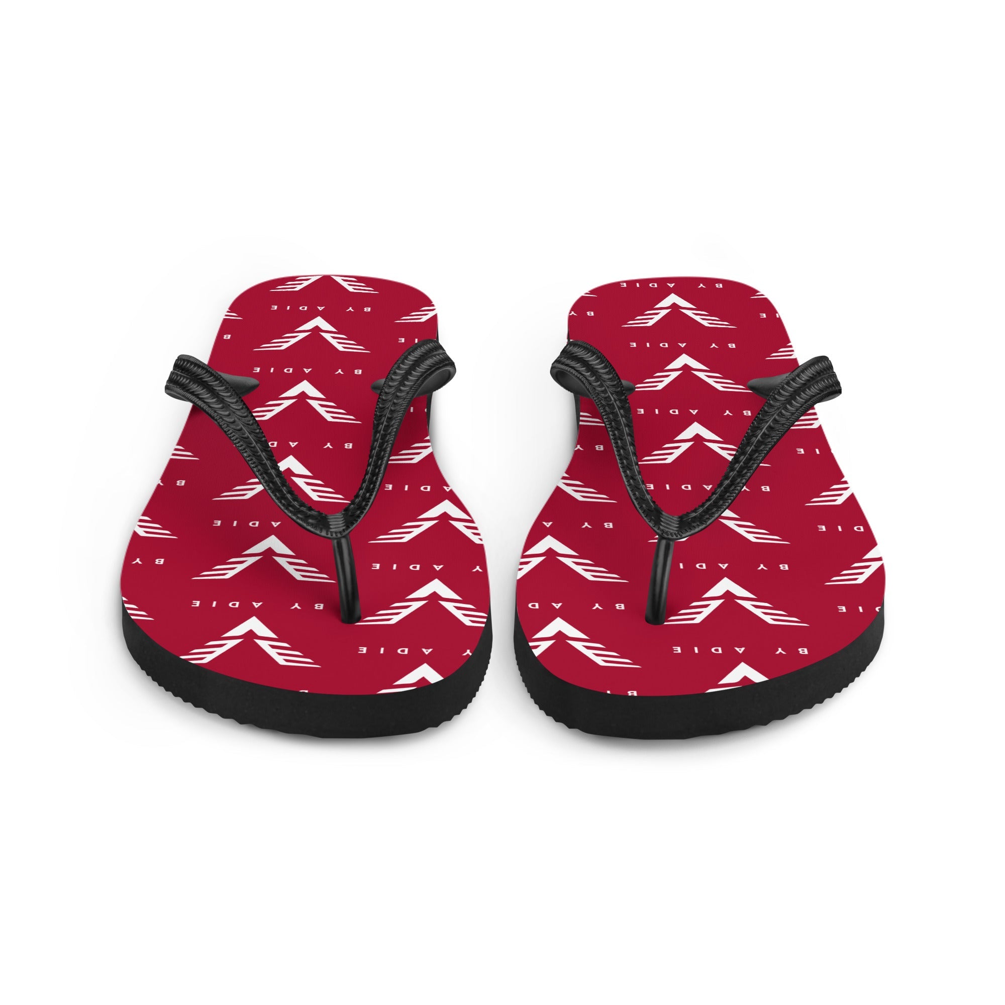 By Adie Logo Pattern Red Flip Flops - My Store