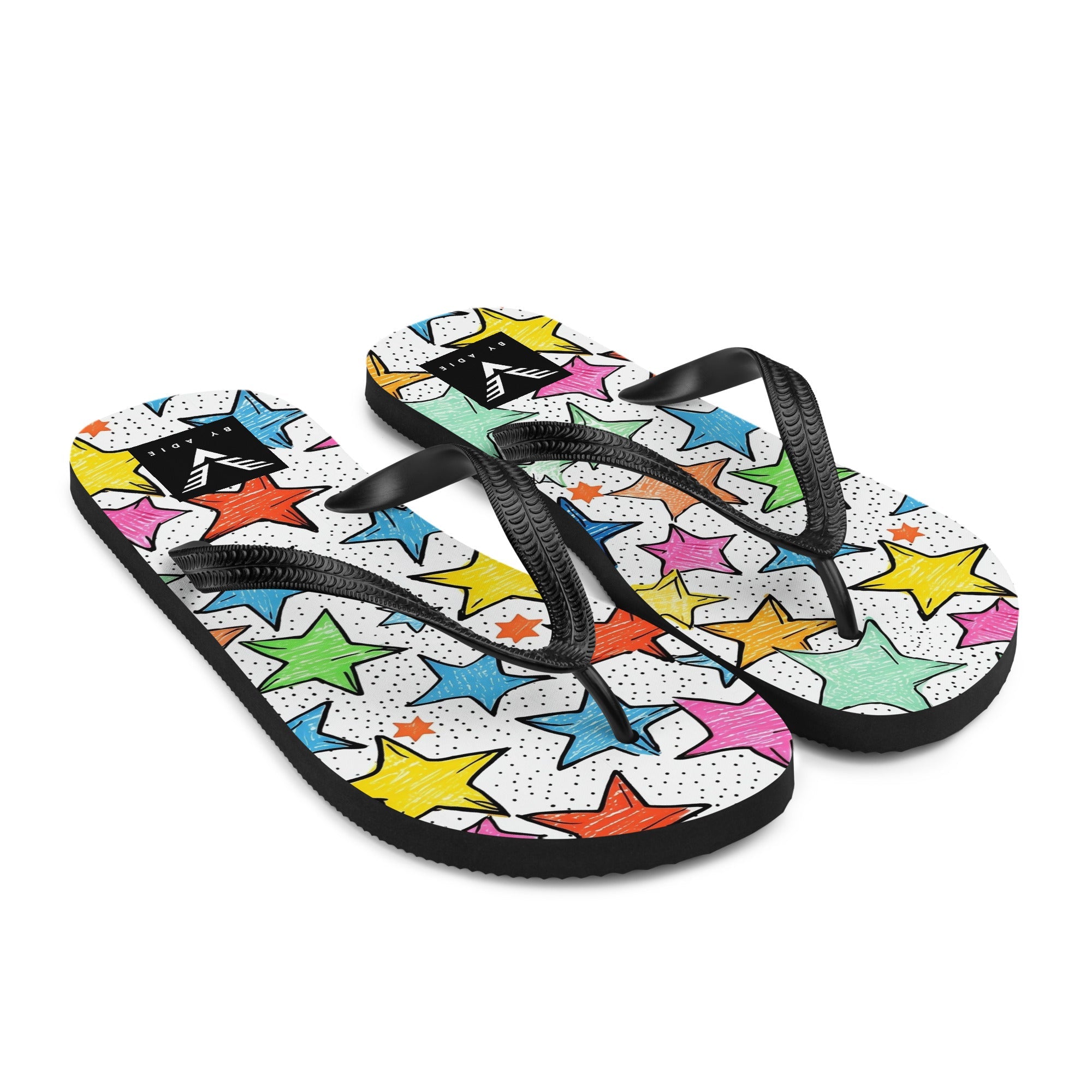 Colourful Star Doodle Flip Flops - My Store