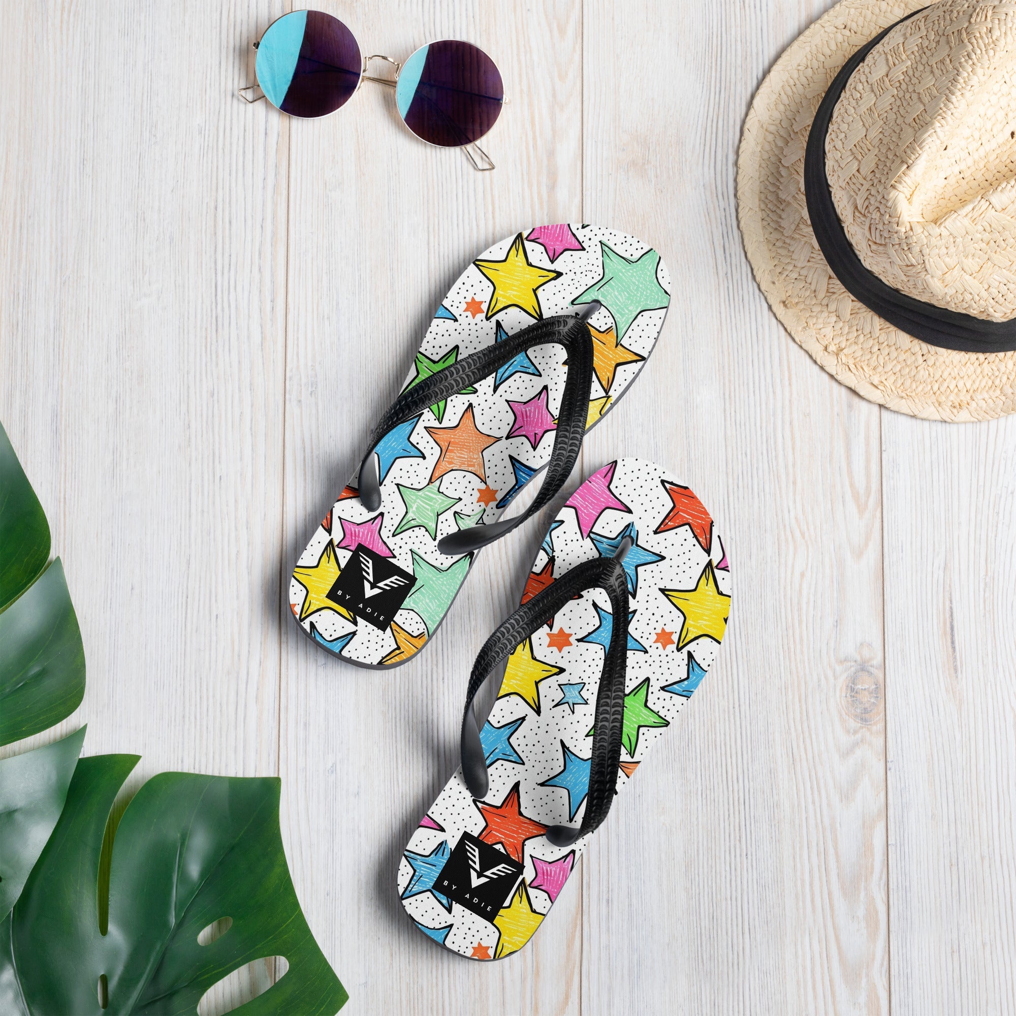 Colourful Star Doodle Flip Flops - My Store