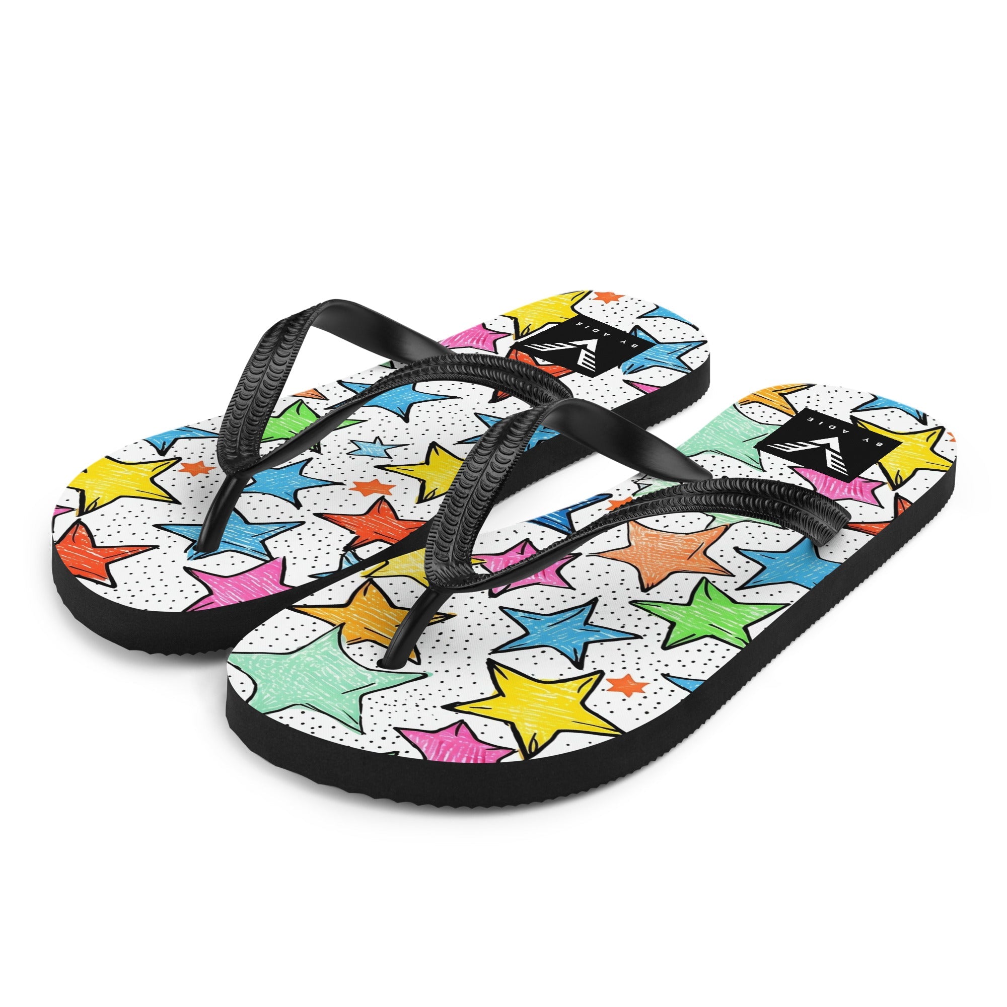 Colourful Star Doodle Flip Flops - My Store