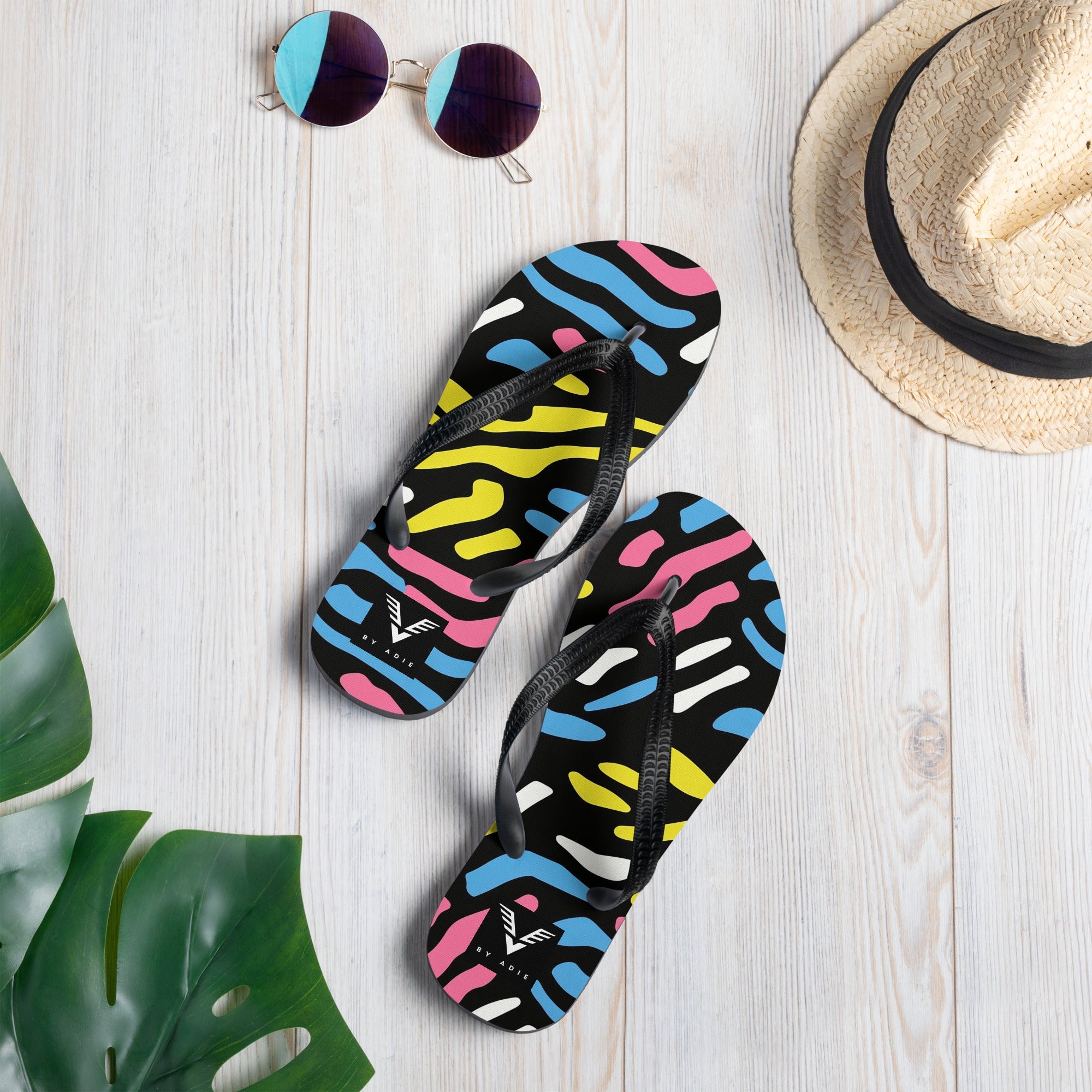 Electric Abstract Flip Flops - My Store