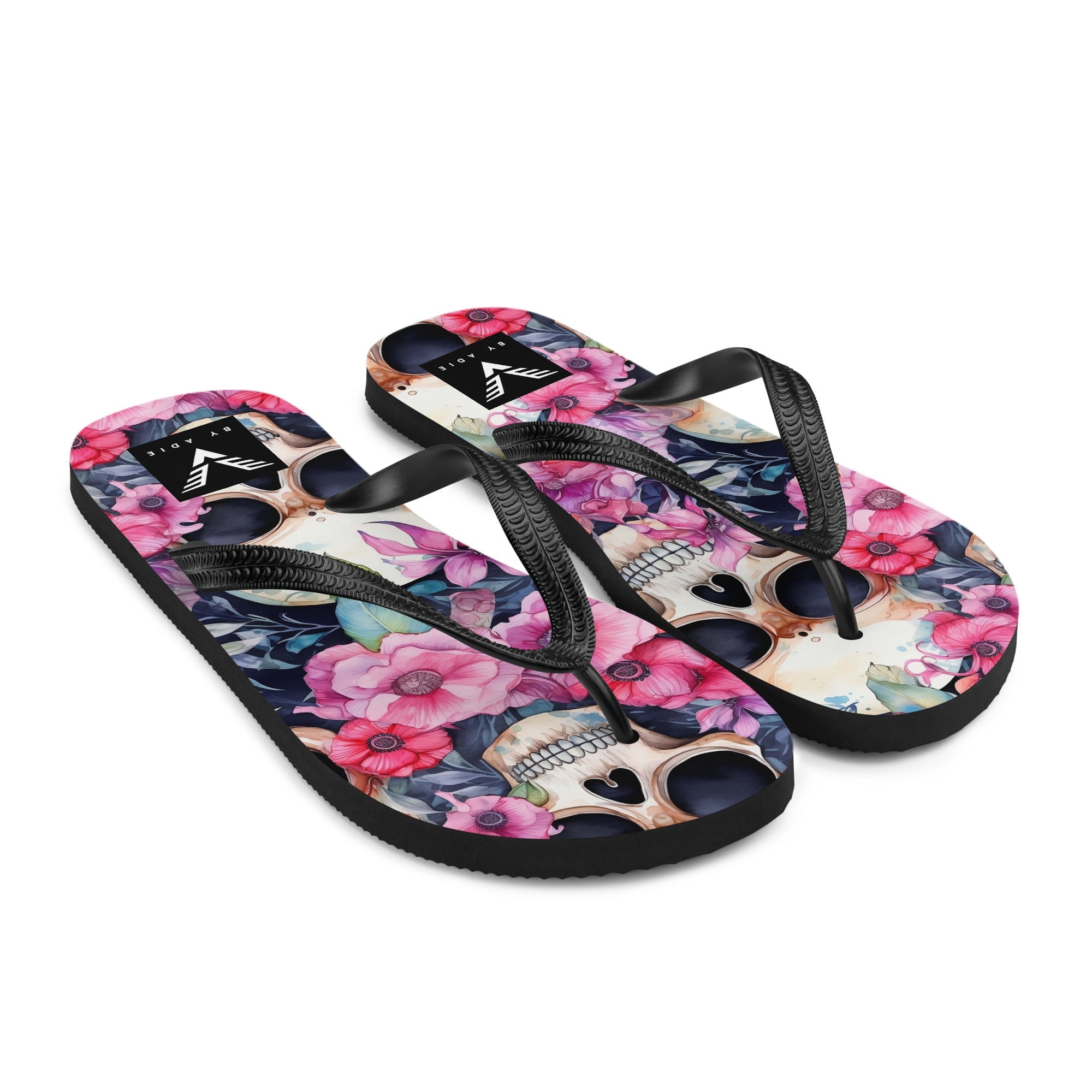 Floral Skull Luxe Flip Flops - My Store