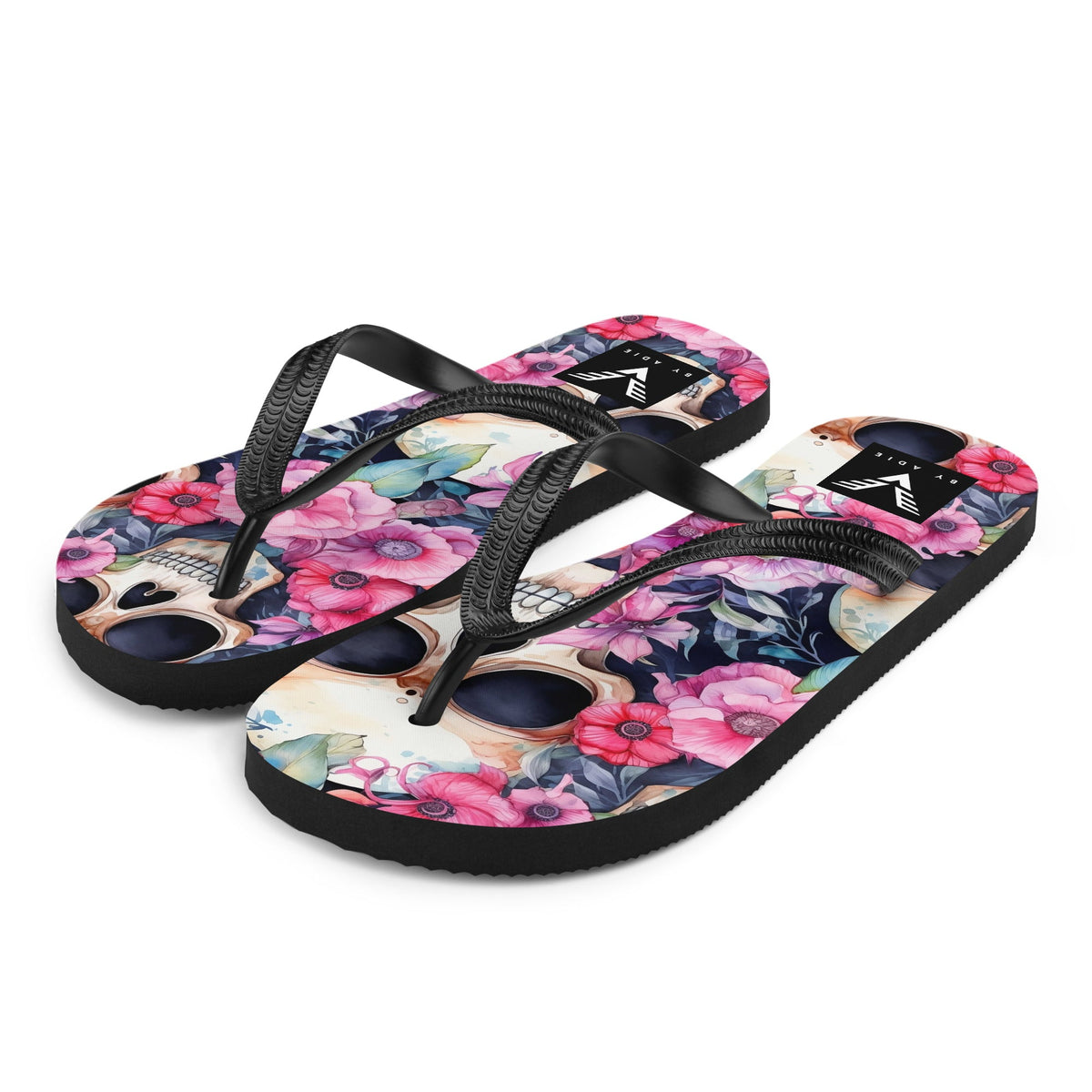 Floral Skull Luxe Flip Flops - My Store