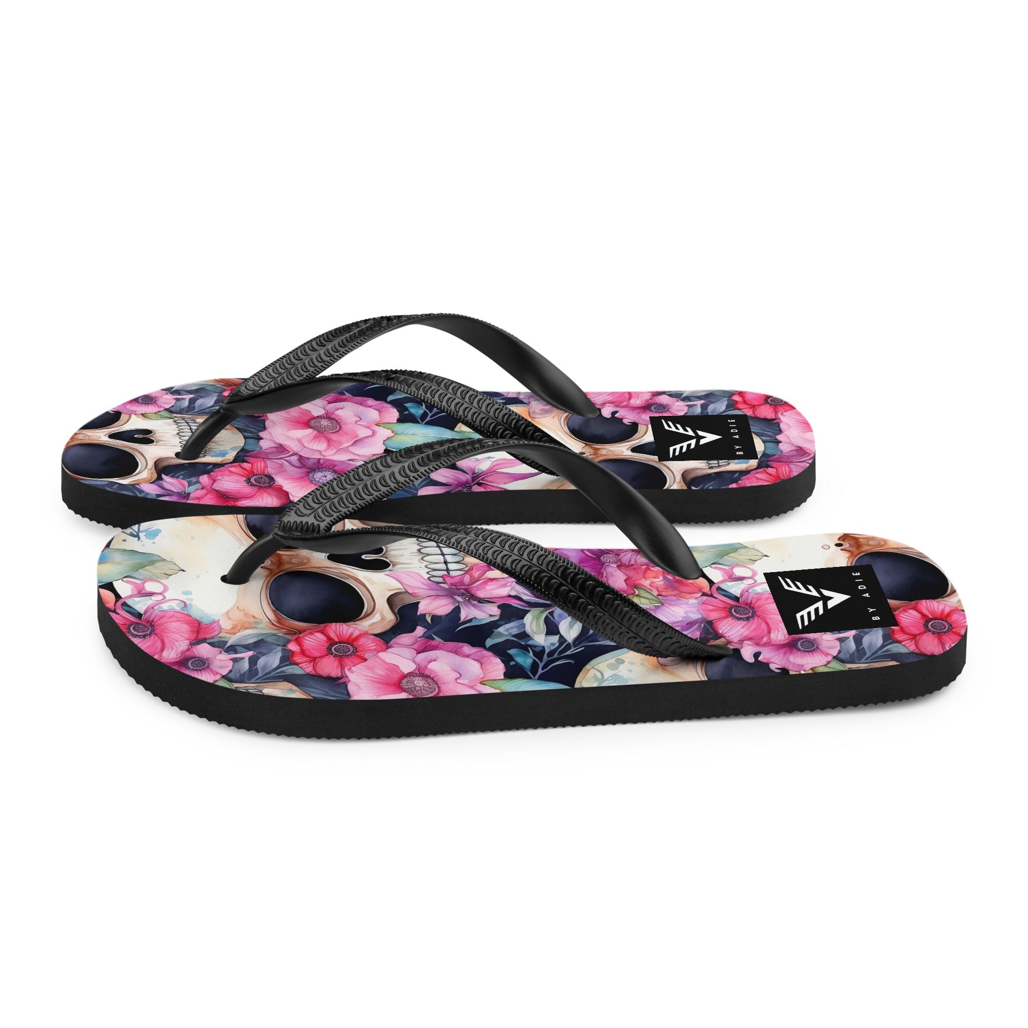 Floral Skull Luxe Flip Flops - My Store
