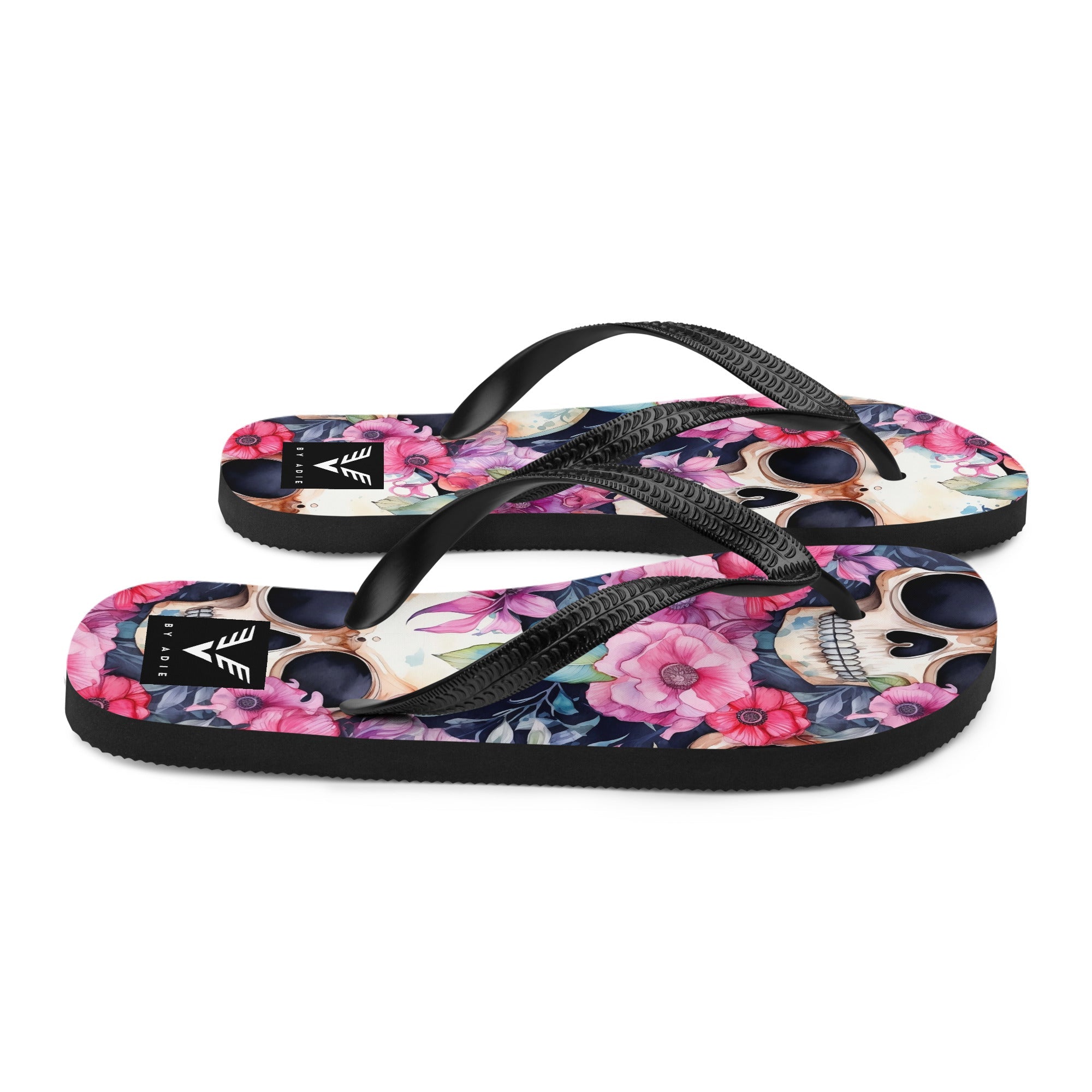 Floral Skull Luxe Flip Flops - My Store