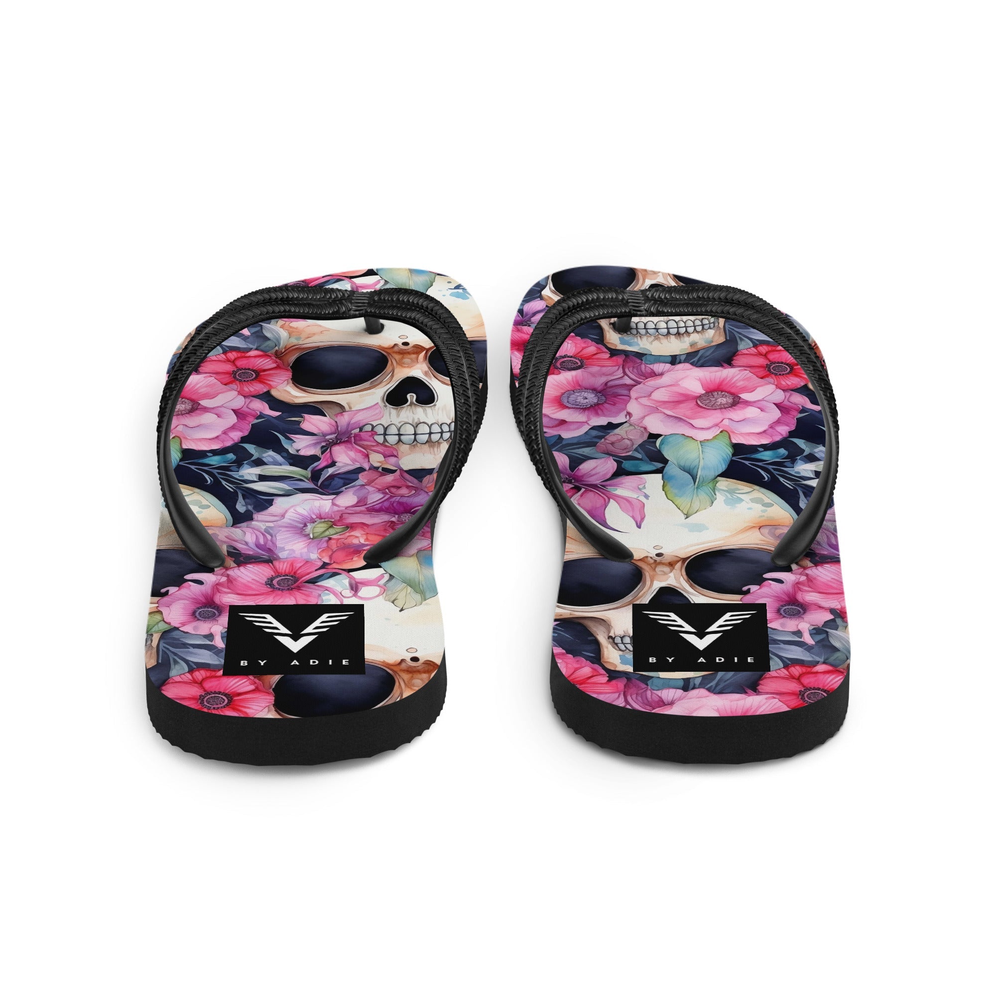 Floral Skull Luxe Flip Flops - My Store