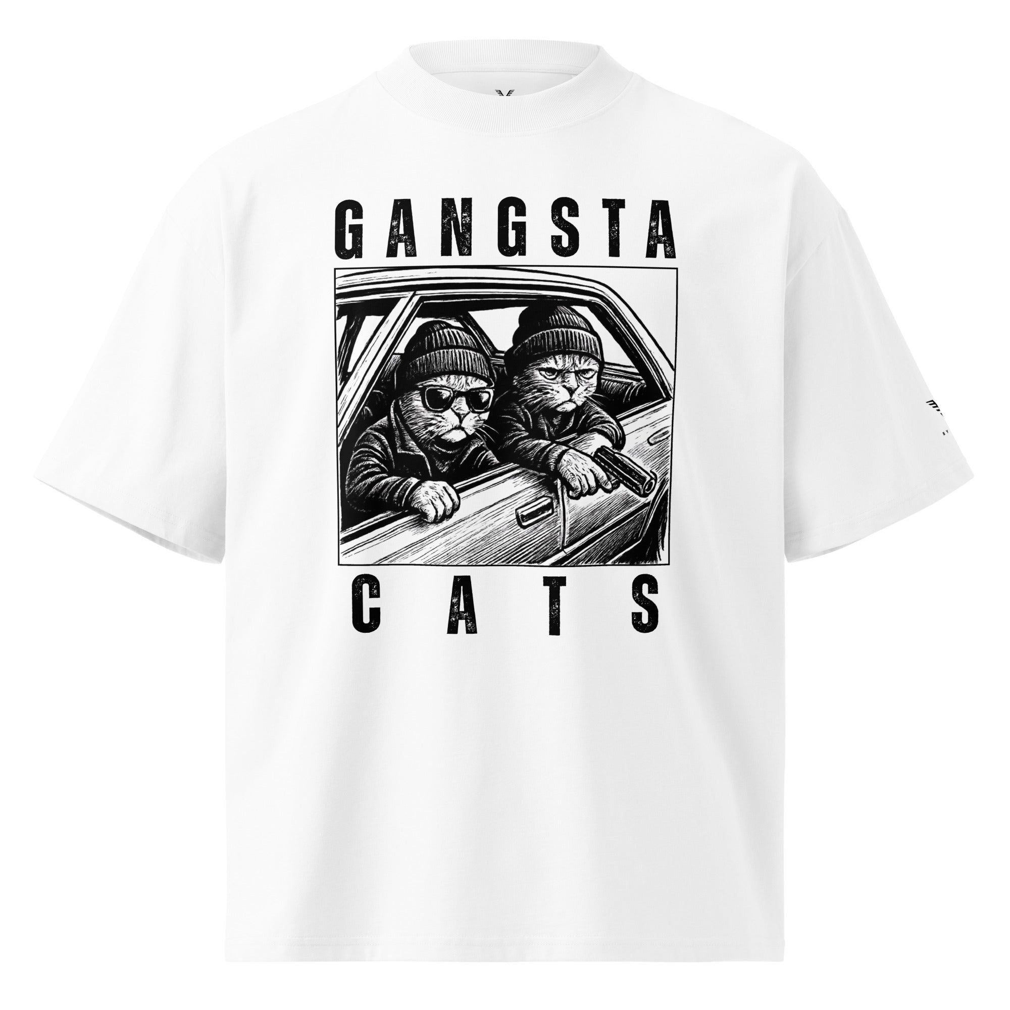 Gangsta Cats Oversized Streetwear T-Shirt - By Adie
