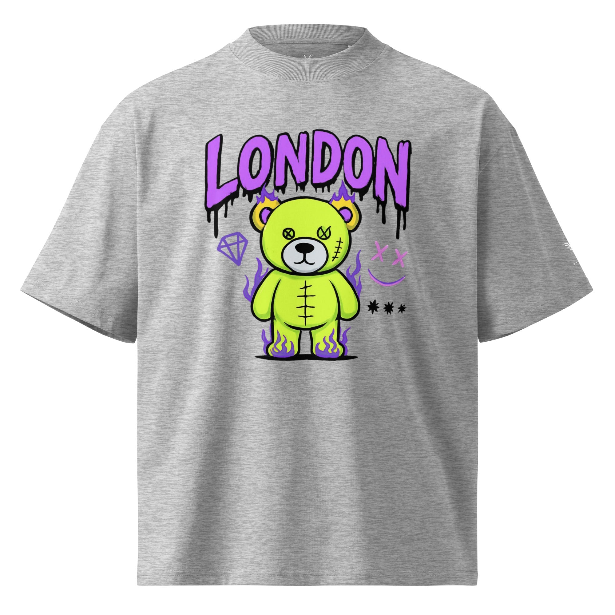 London Graffiti Bear Oversized Organic Cotton T-Shirt - By Adie