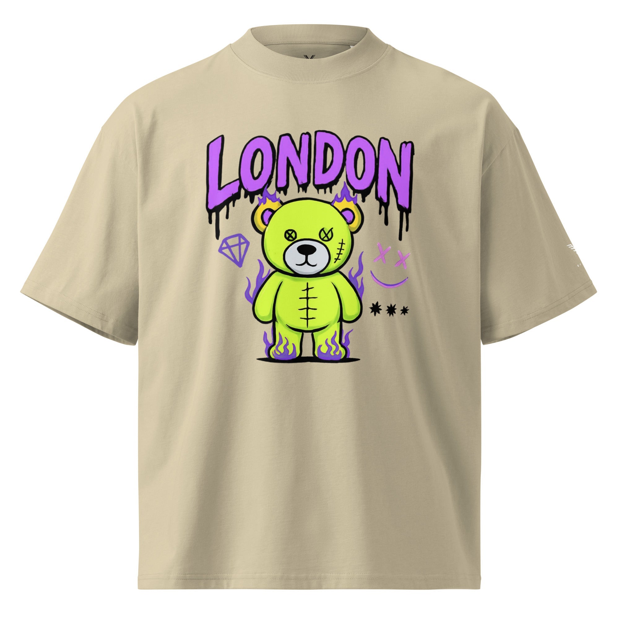 London Graffiti Bear Oversized Organic Cotton T-Shirt - By Adie