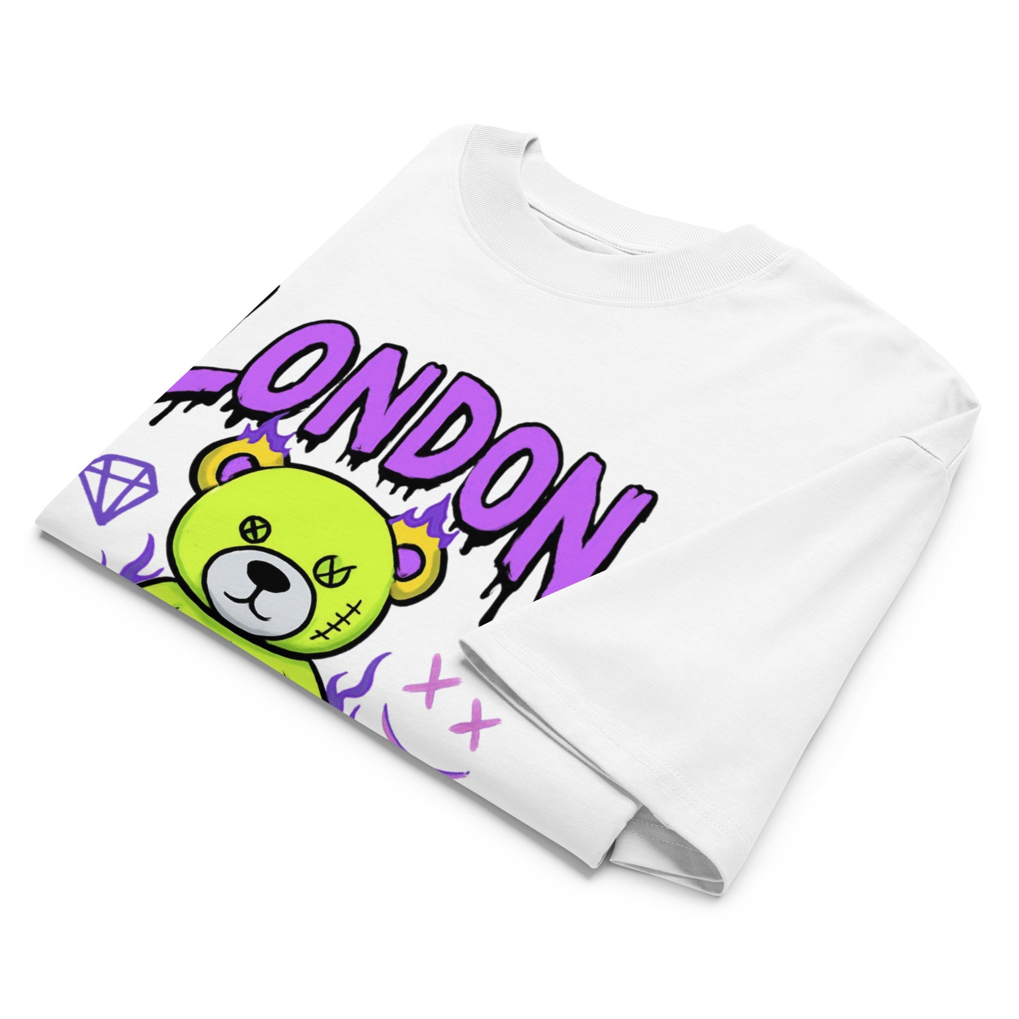 London Graffiti Bear Oversized Organic Cotton T-Shirt - By Adie