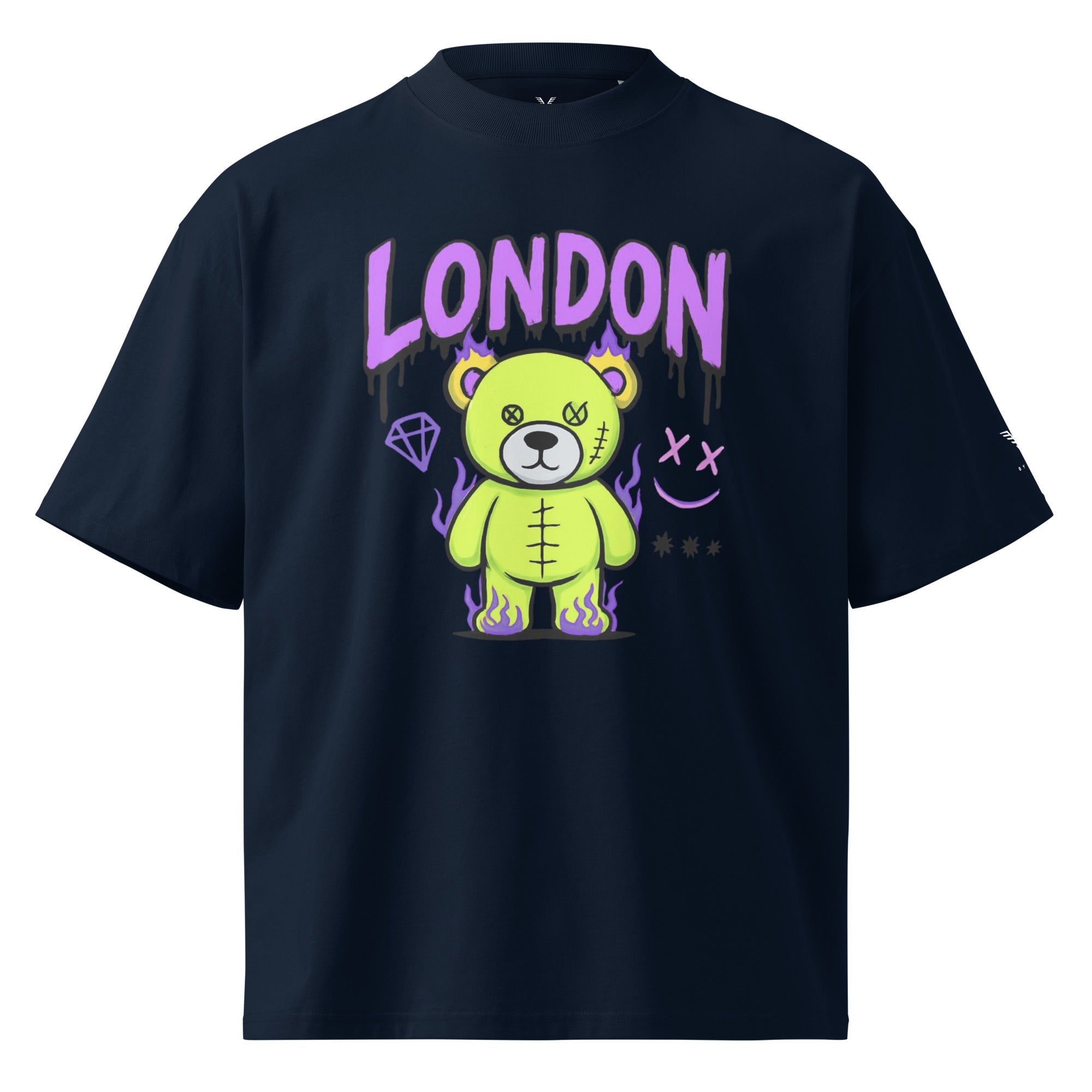 London Graffiti Bear Oversized Organic Cotton T-Shirt - By Adie