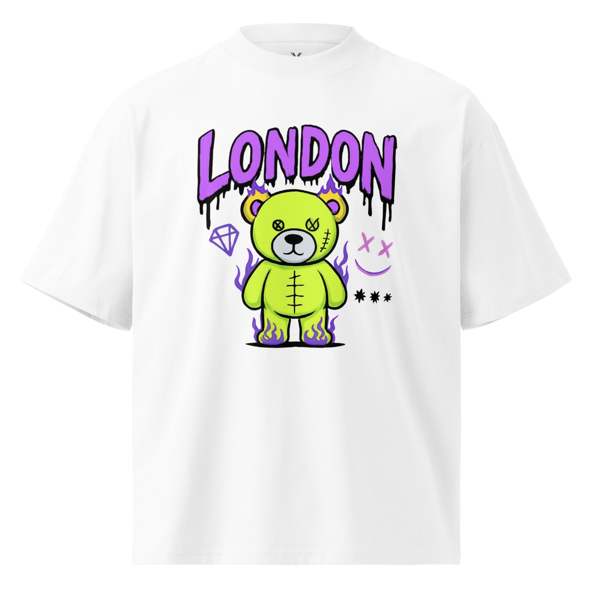 London Graffiti Bear Oversized Organic Cotton T-Shirt - By Adie