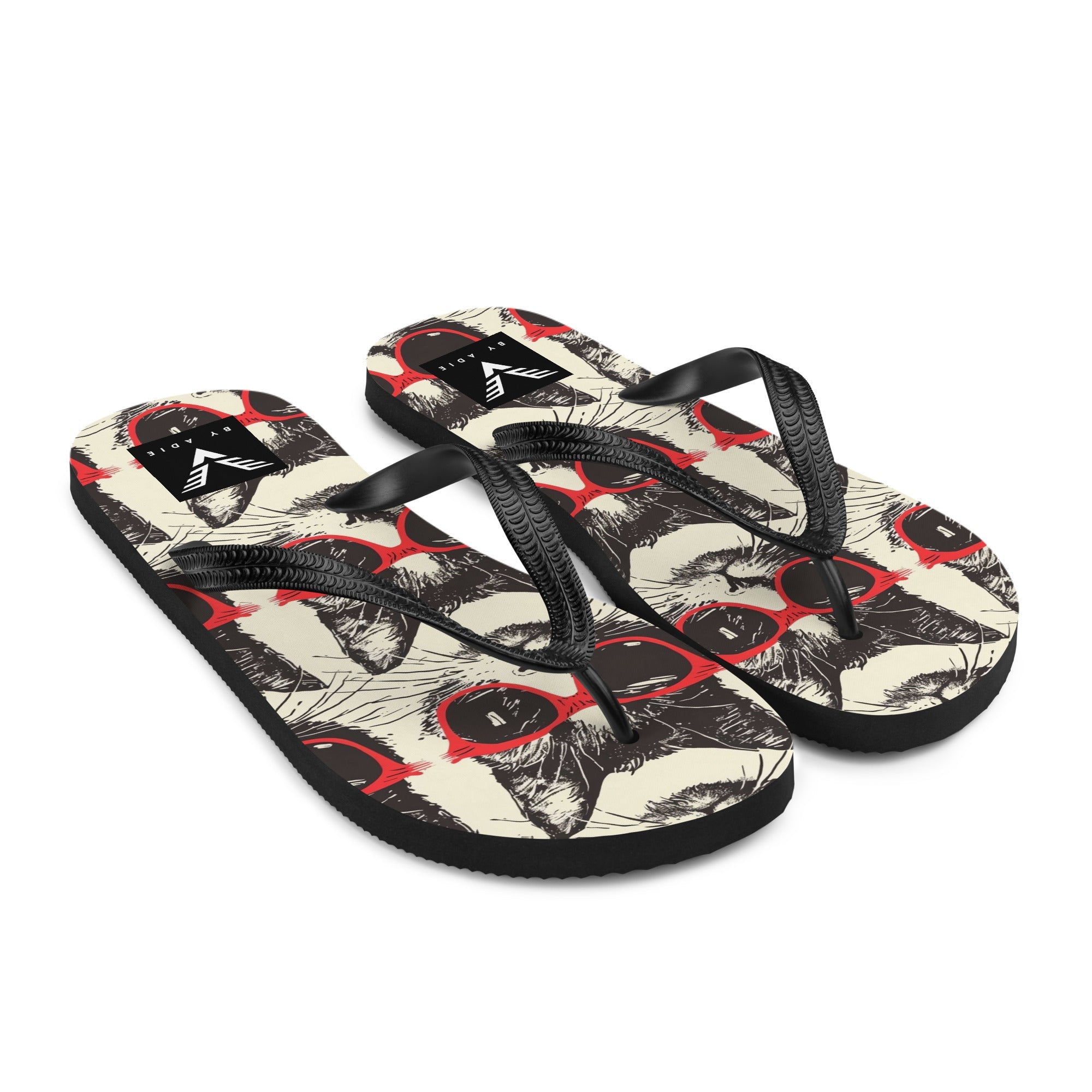 Midnight Cool Cat Flip Flops - My Store