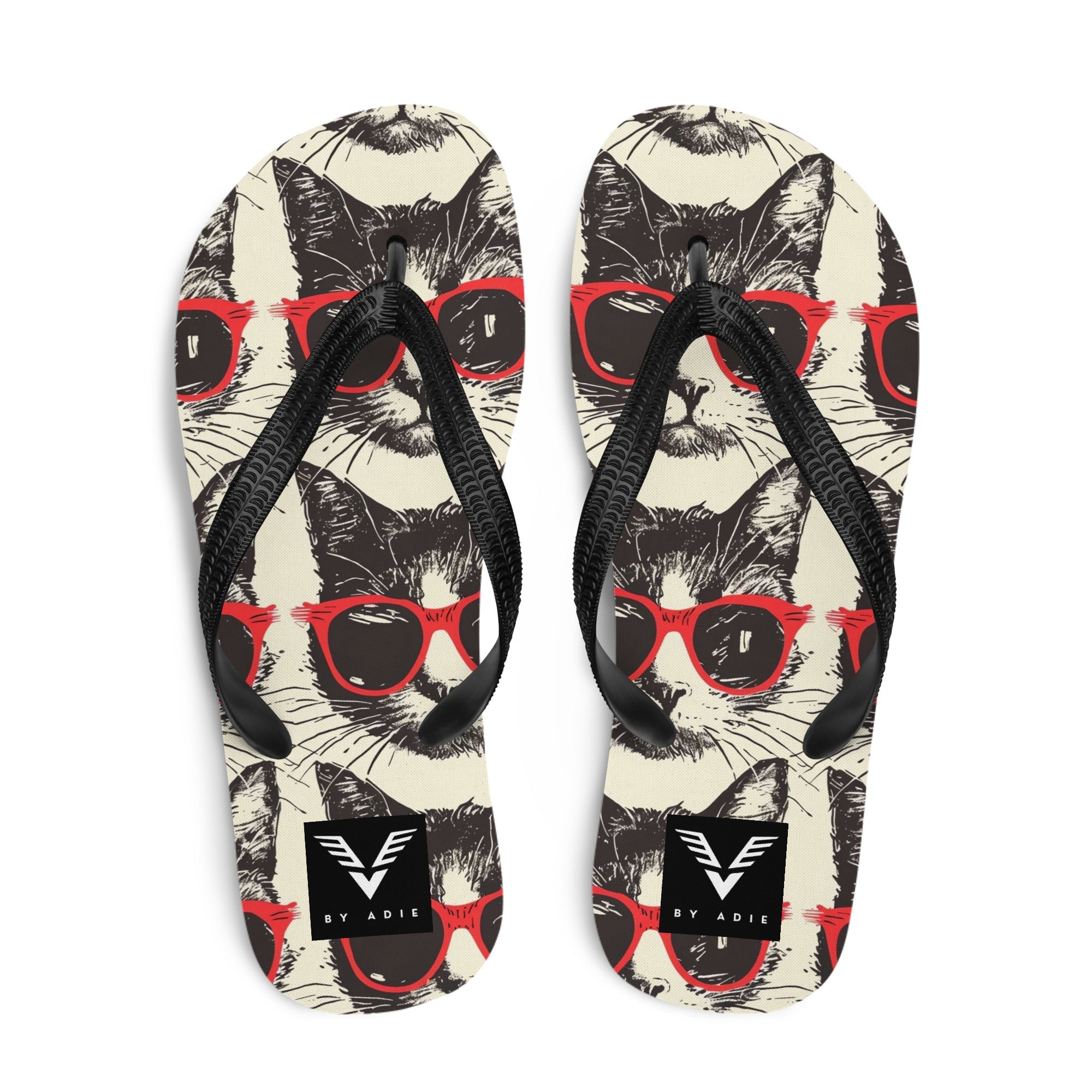 Midnight Cool Cat Flip Flops - My Store