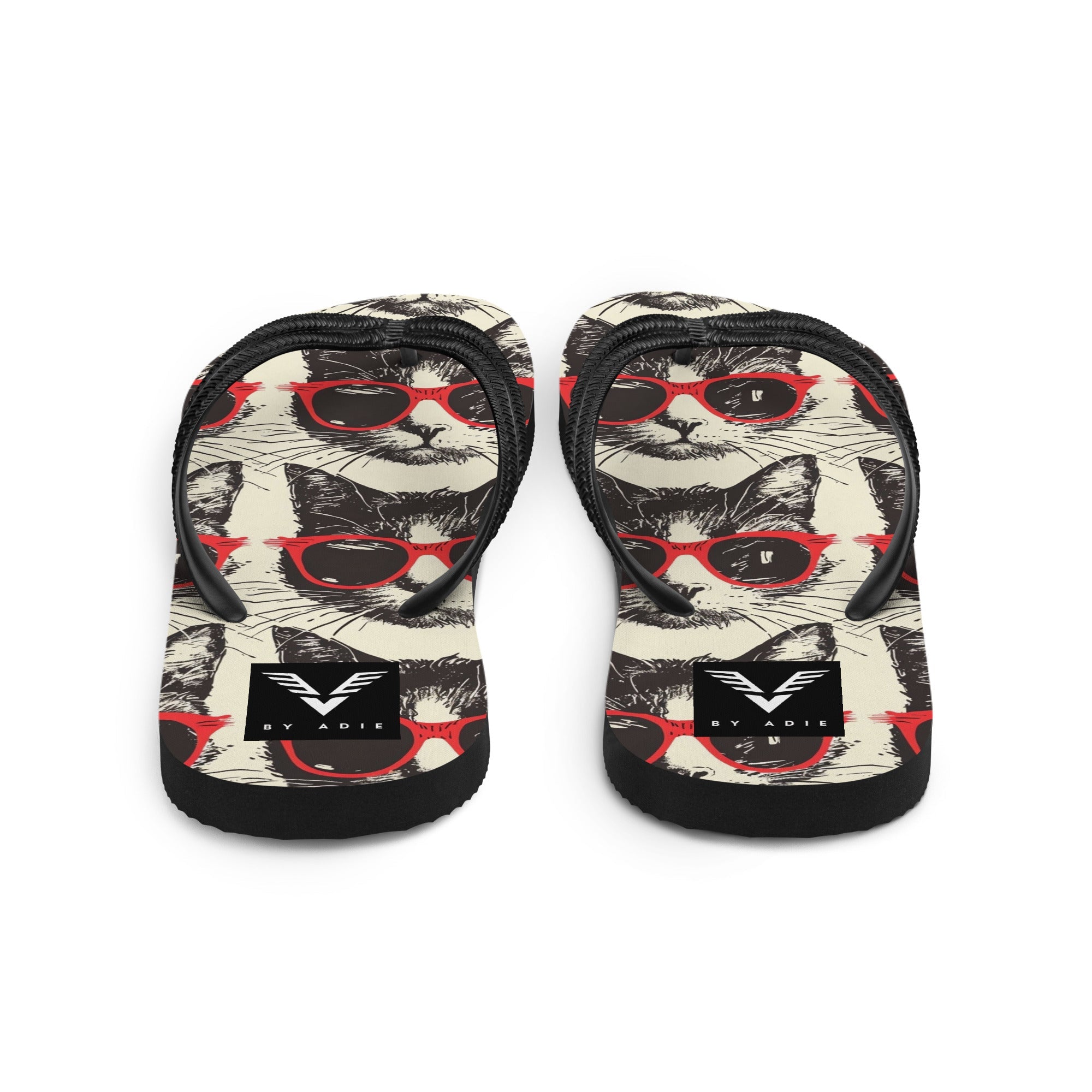 Midnight Cool Cat Flip Flops - My Store