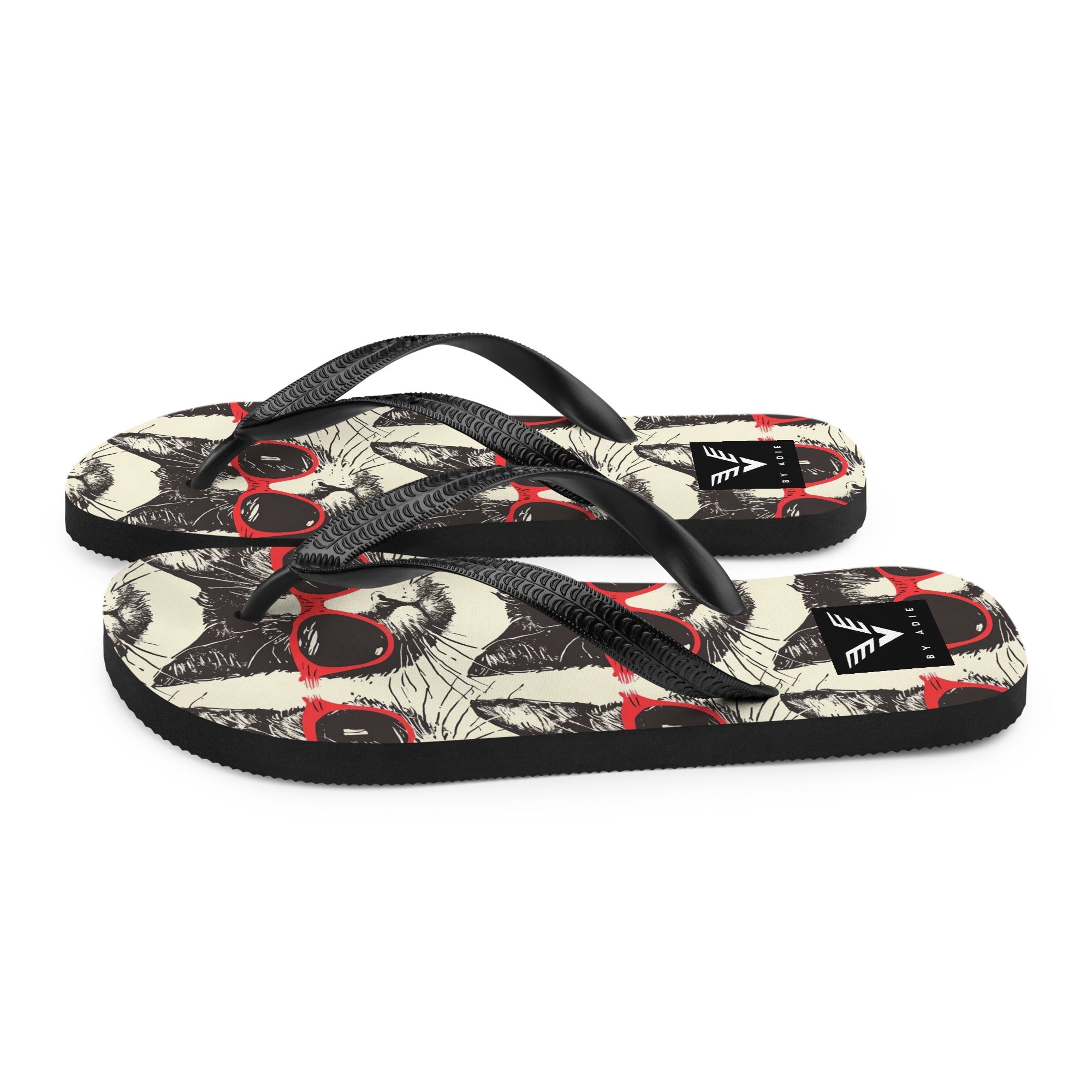 Midnight Cool Cat Flip Flops - My Store
