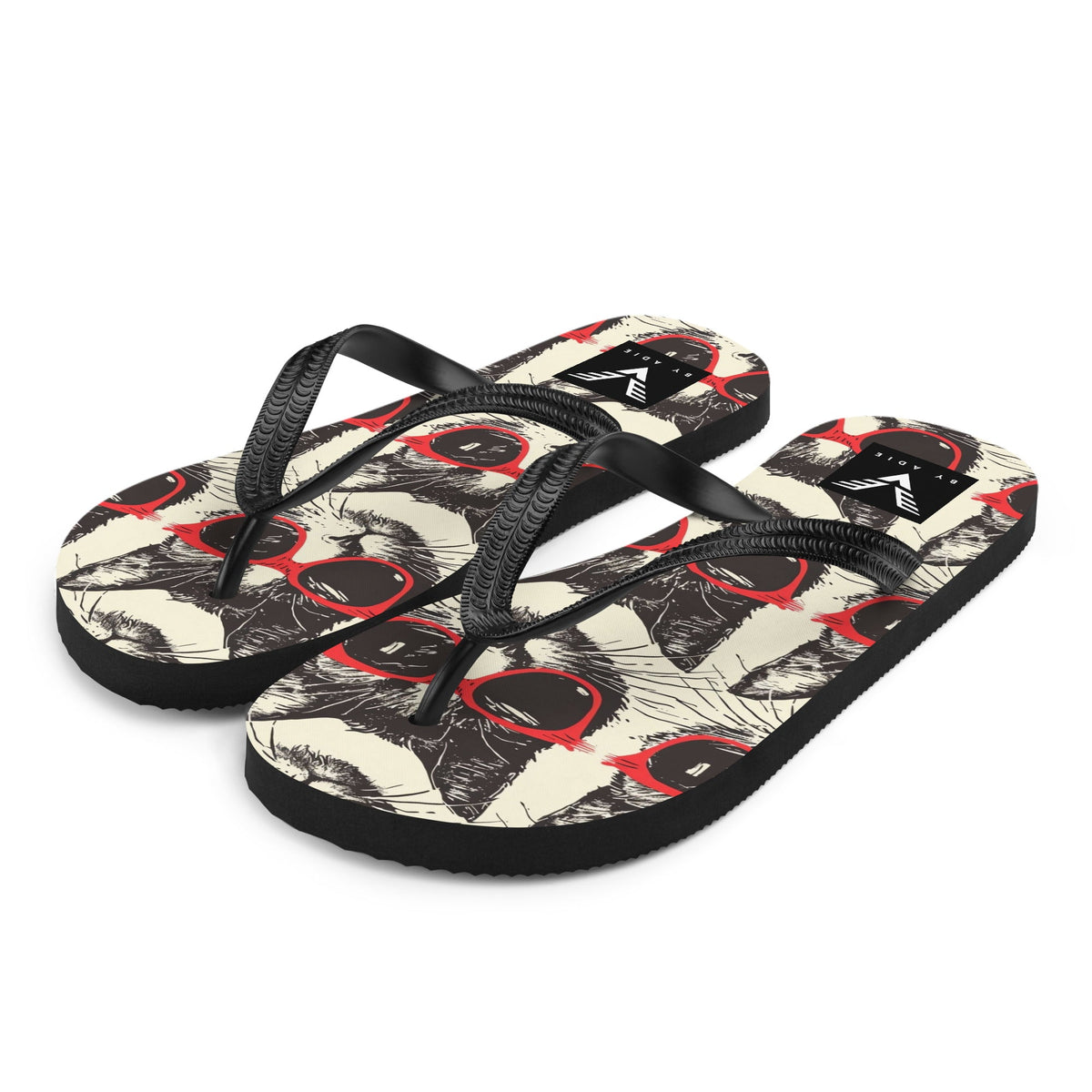 Midnight Cool Cat Flip Flops - My Store