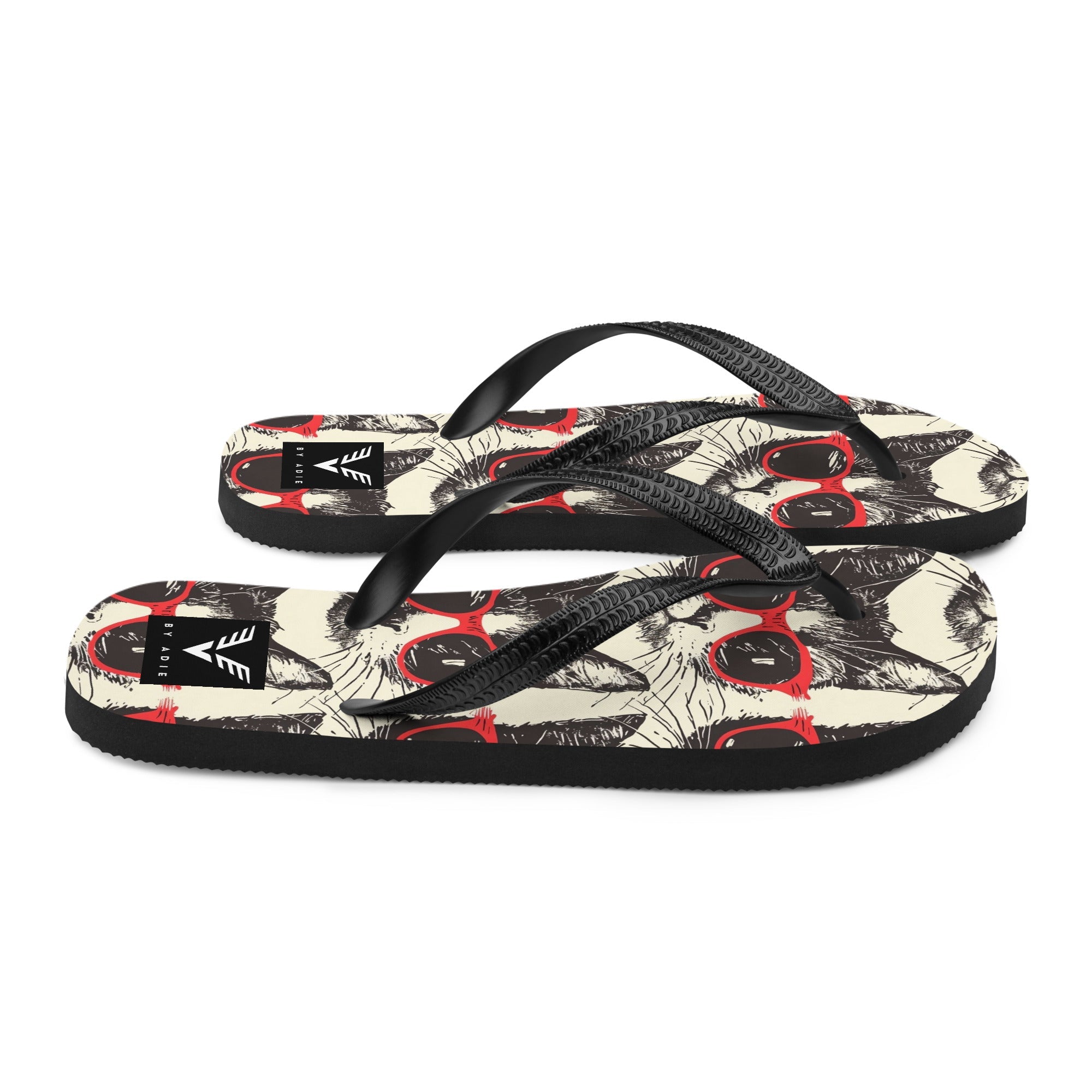 Midnight Cool Cat Flip Flops - My Store