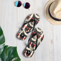 Midnight Cool Cat Flip Flops - My Store