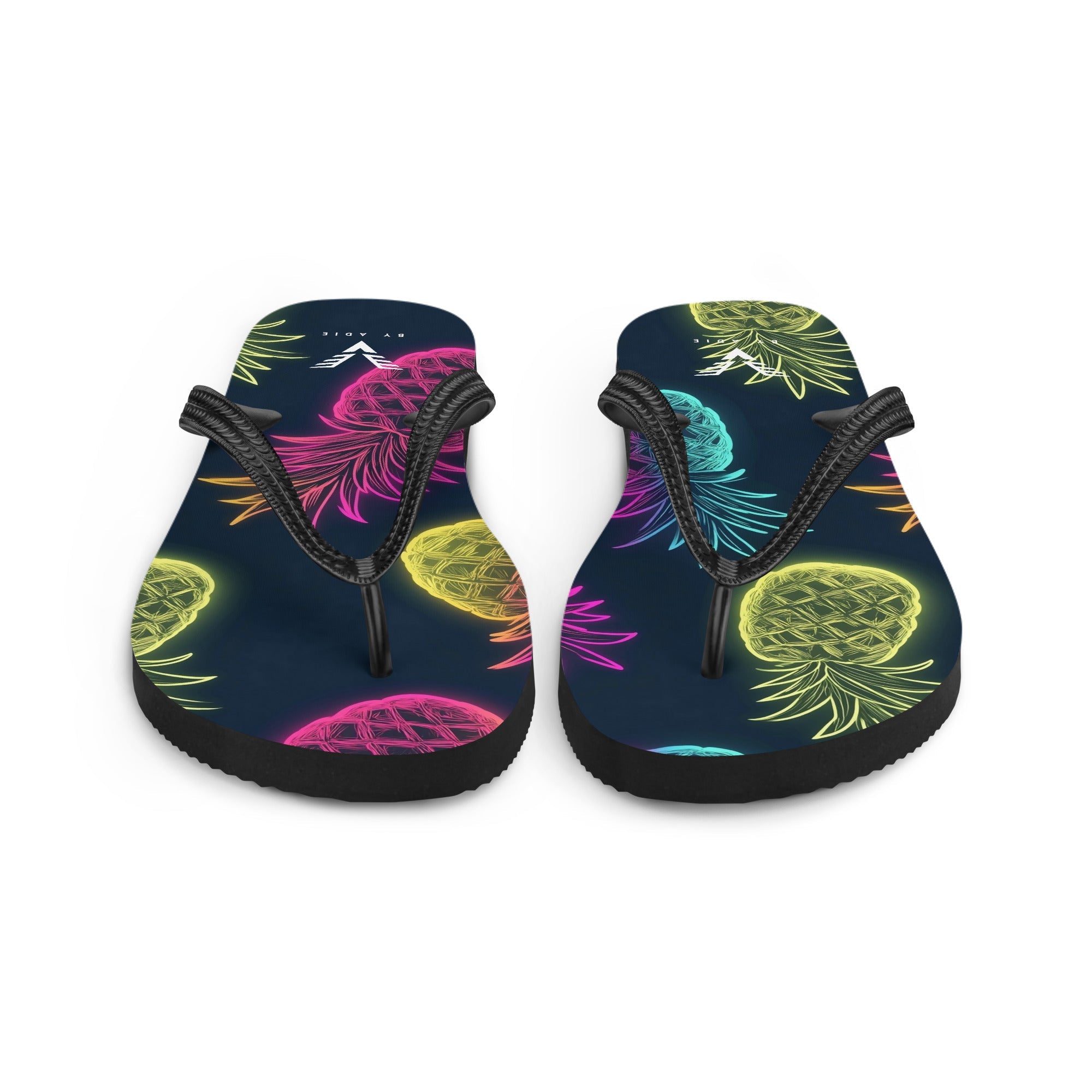 Midnight Neon Pineapple Flip Flops - My Store