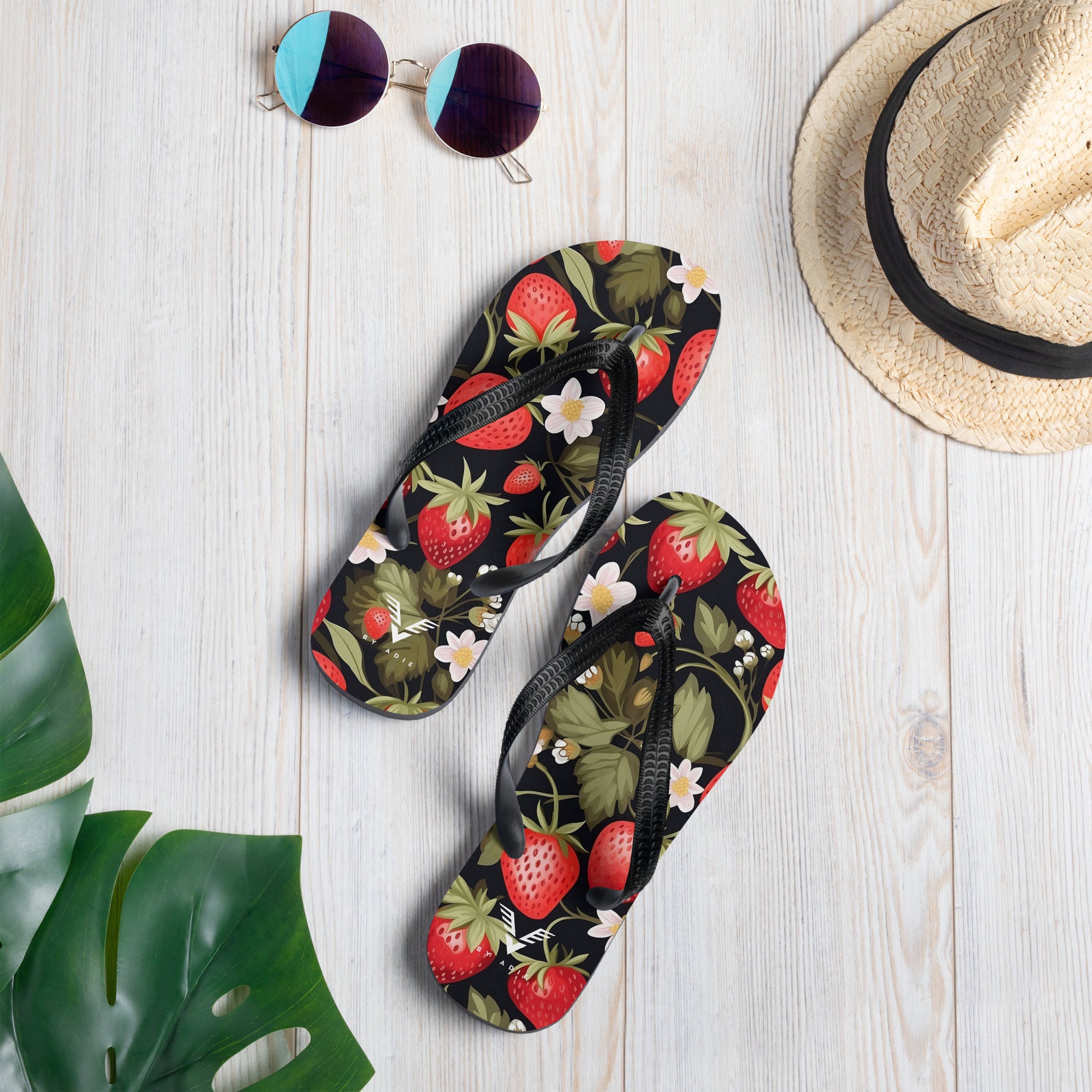 Midnight Strawberry Luxe Flip Flops - My Store
