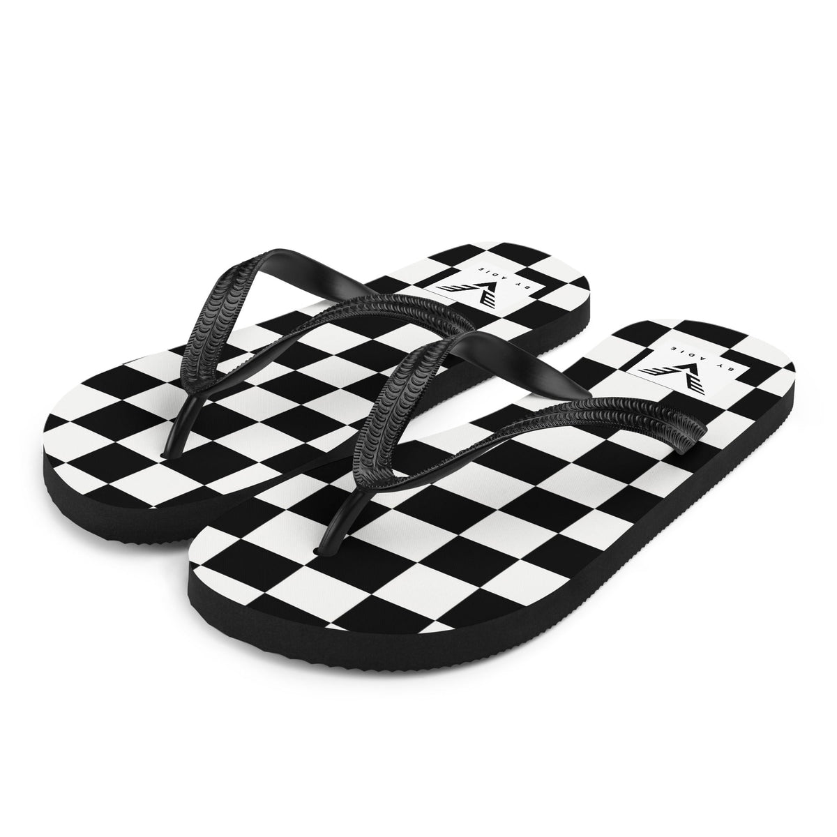 Monochrome Check Luxe Flip Flops - My Store