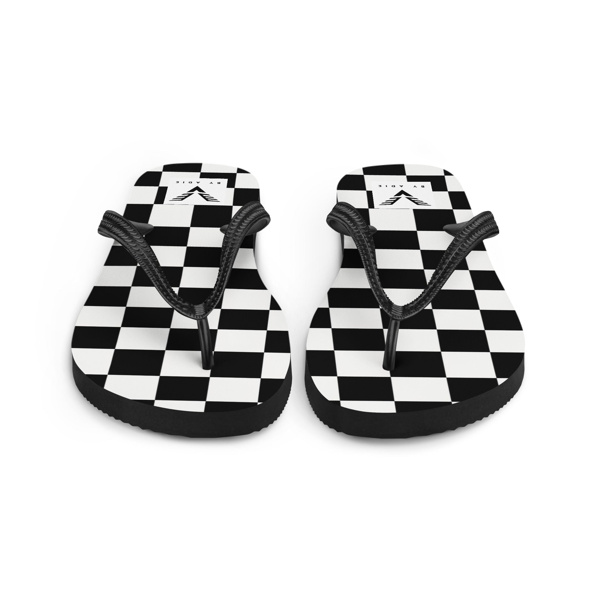 Monochrome Check Luxe Flip Flops - My Store