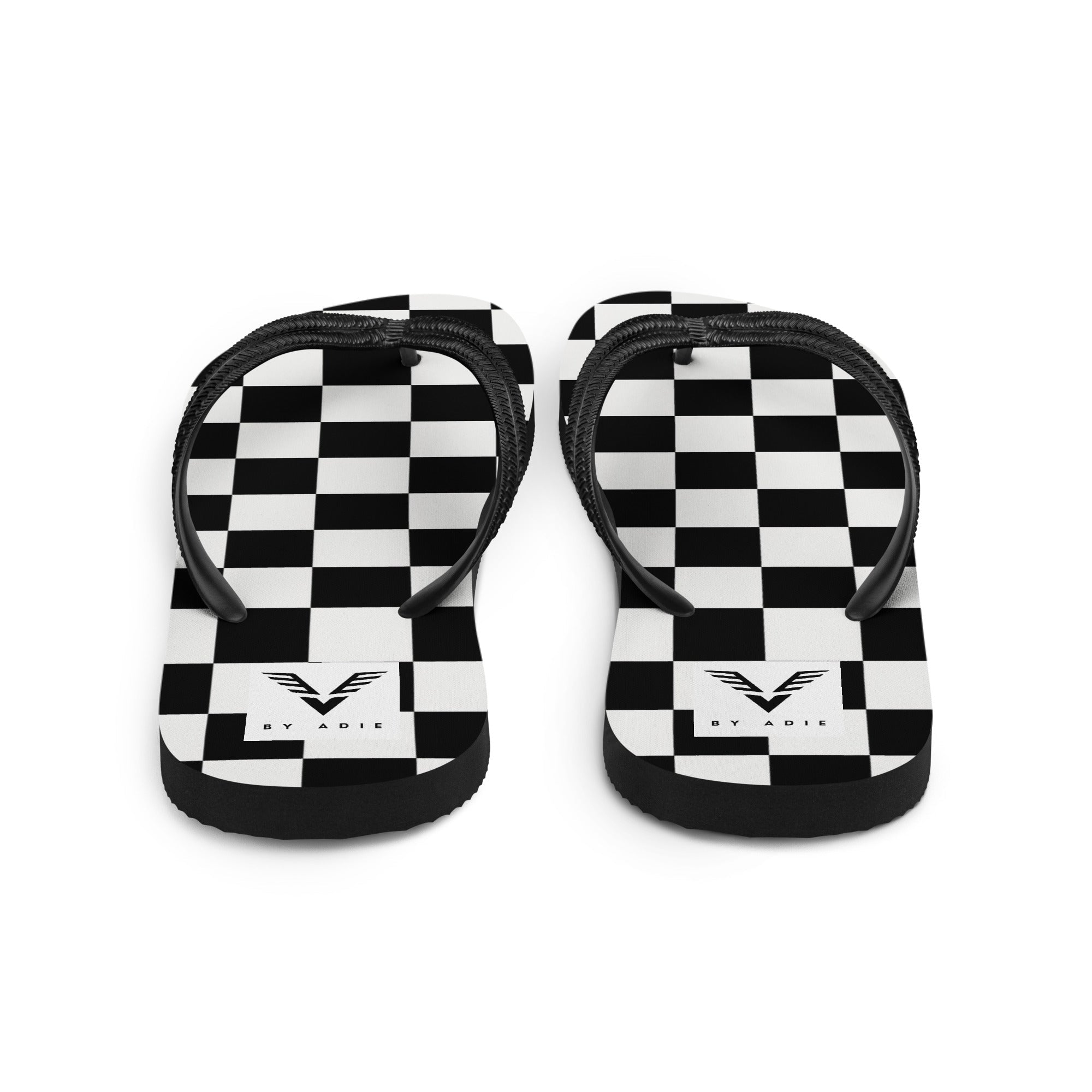 Monochrome Check Luxe Flip Flops - My Store