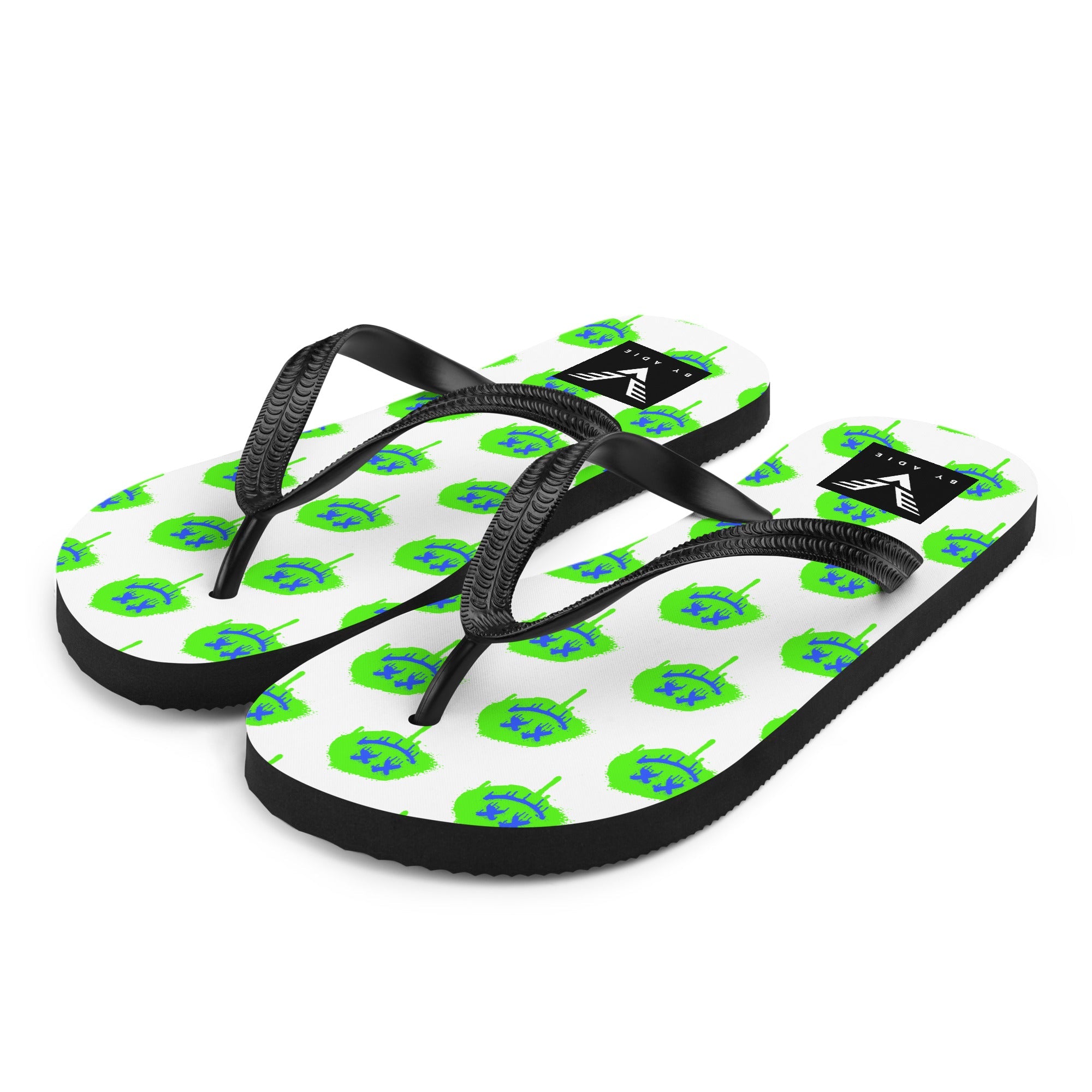 Neon Drip Smiley Flip Flops - My Store