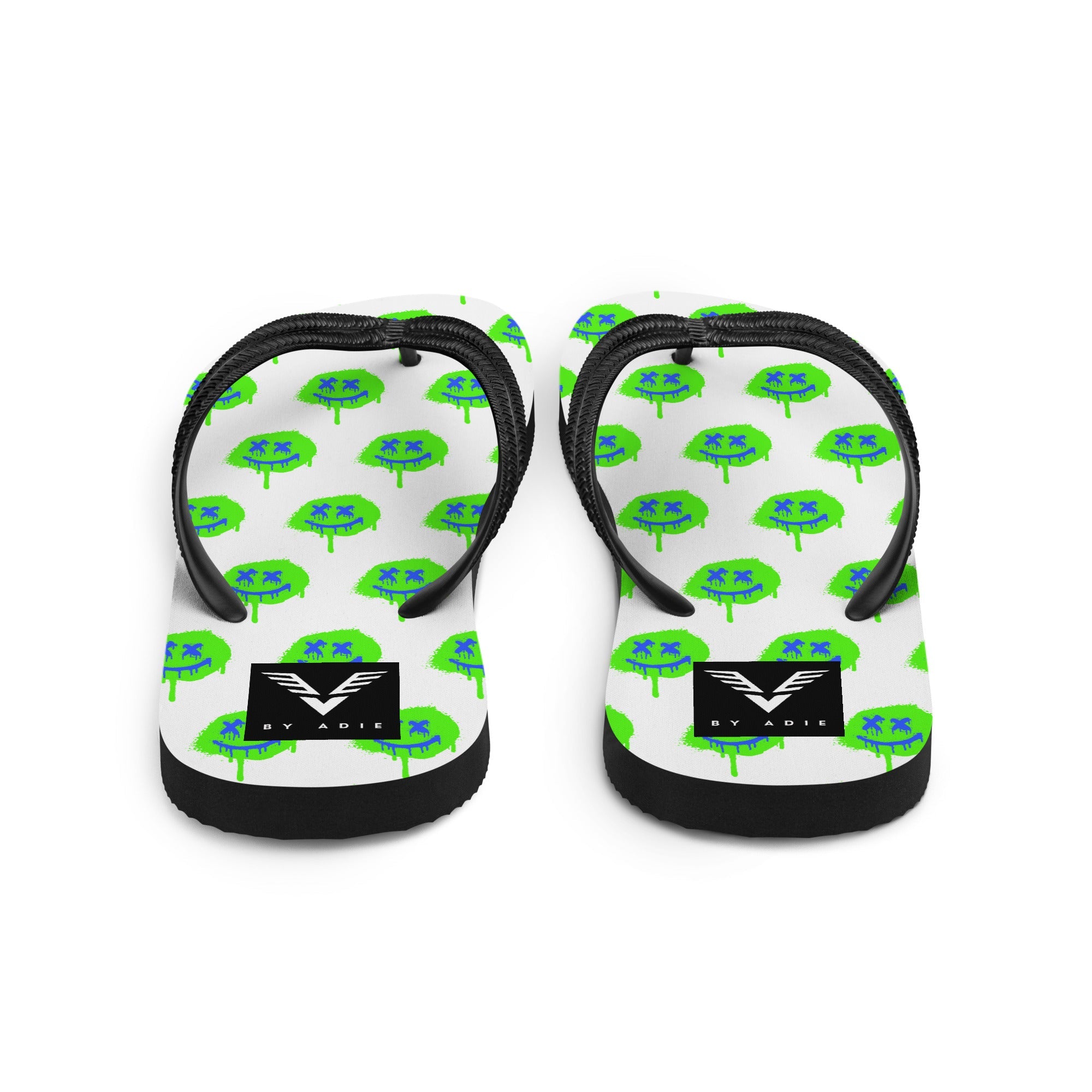 Neon Drip Smiley Flip Flops - My Store
